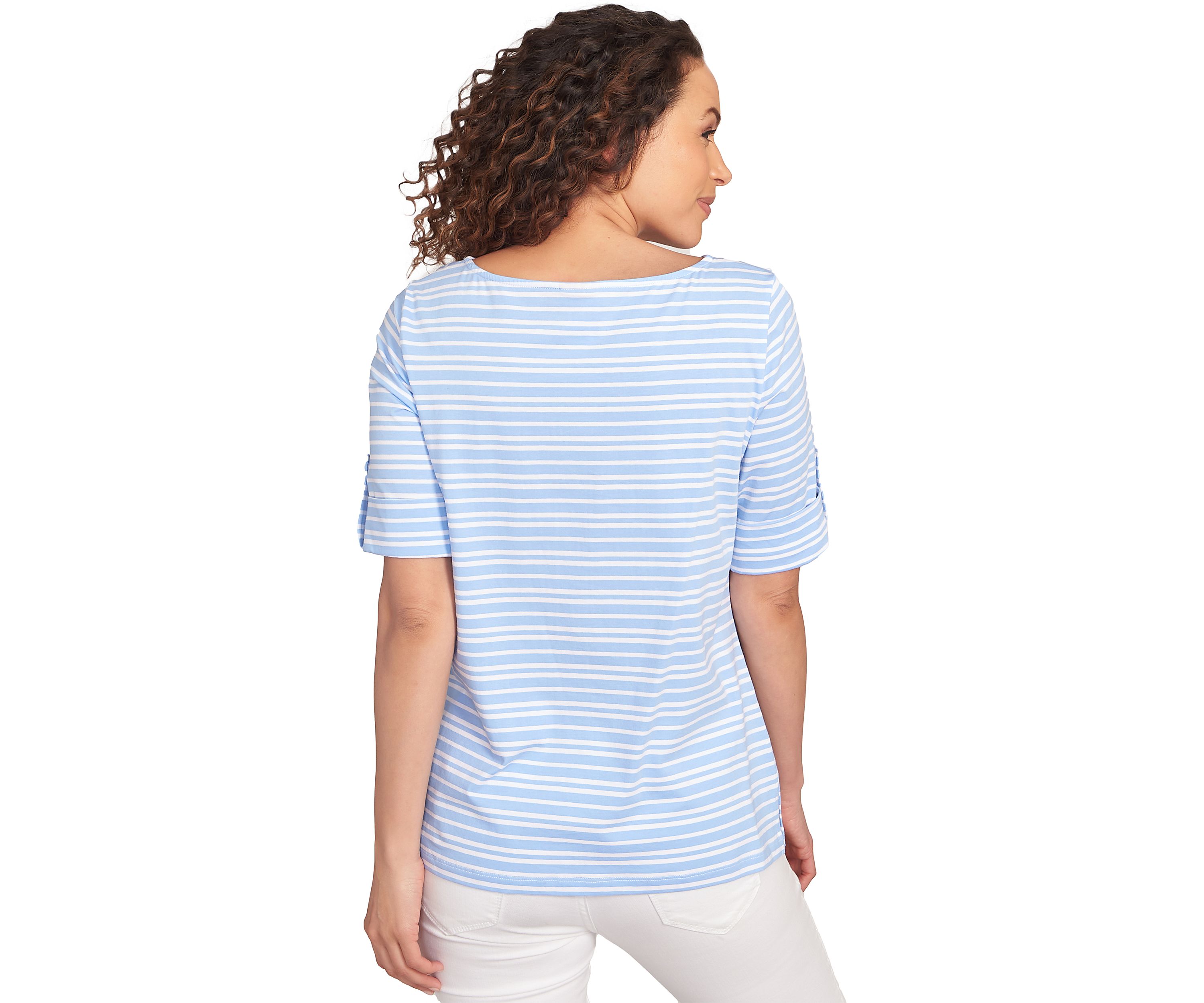 Womens Variegated Stripe Knit T-Shirt