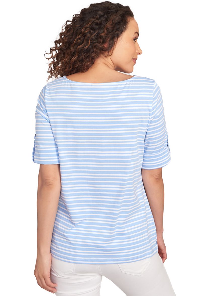 Womens Variegated Stripe Knit T-Shirt