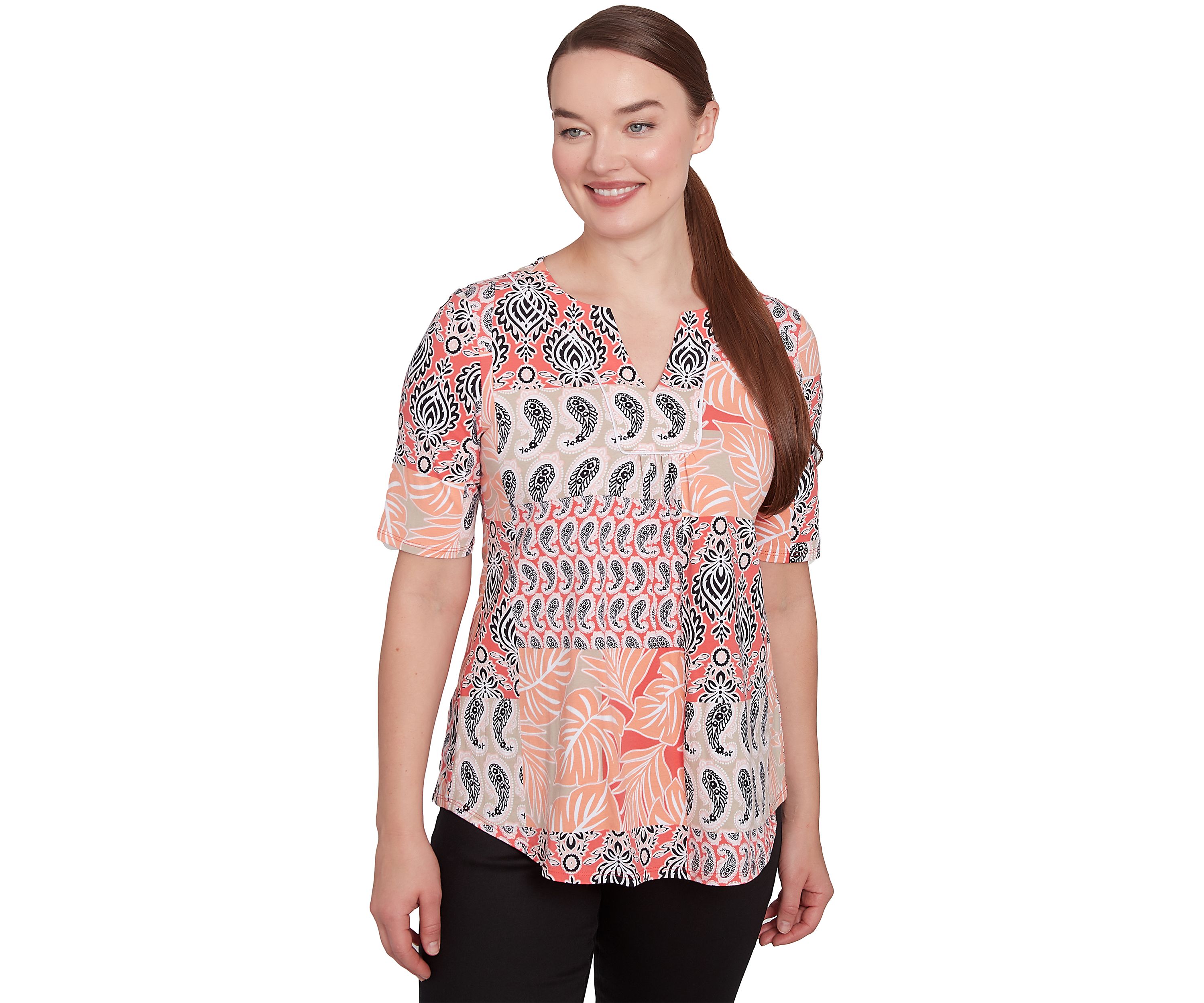 Petite Bali Patchwork Print T-Shirt