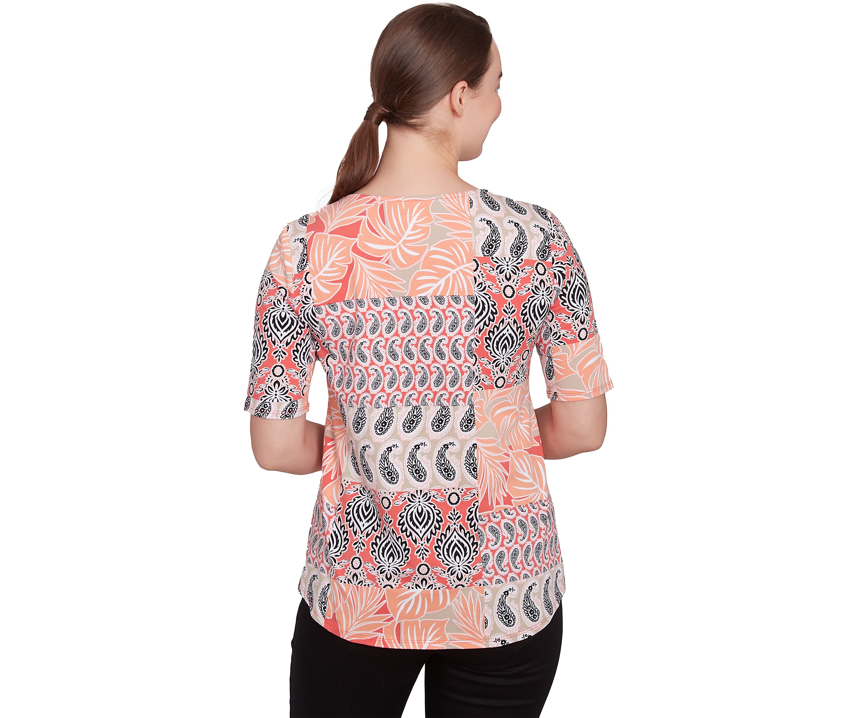 Petite Bali Patchwork Print T-Shirt