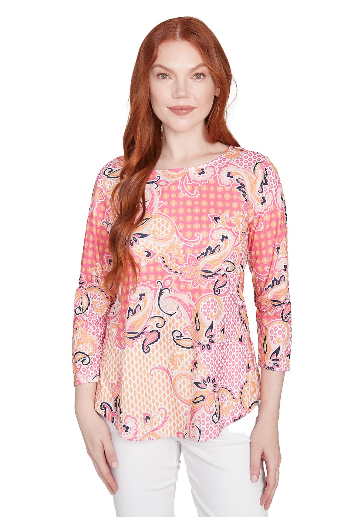 Mixed Pattern Sublimation Knit Top