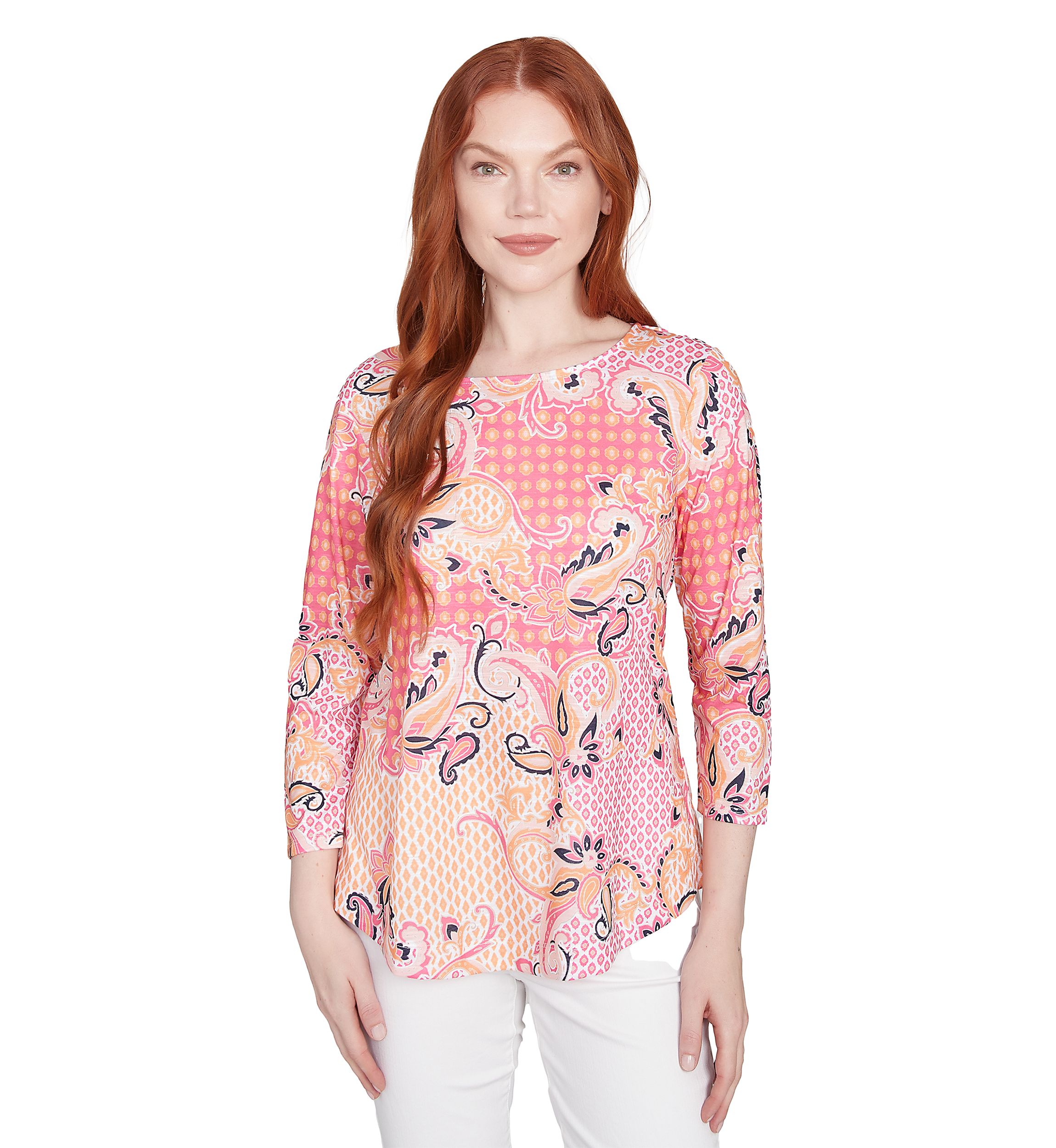 Mixed Pattern Sublimation Knit Top