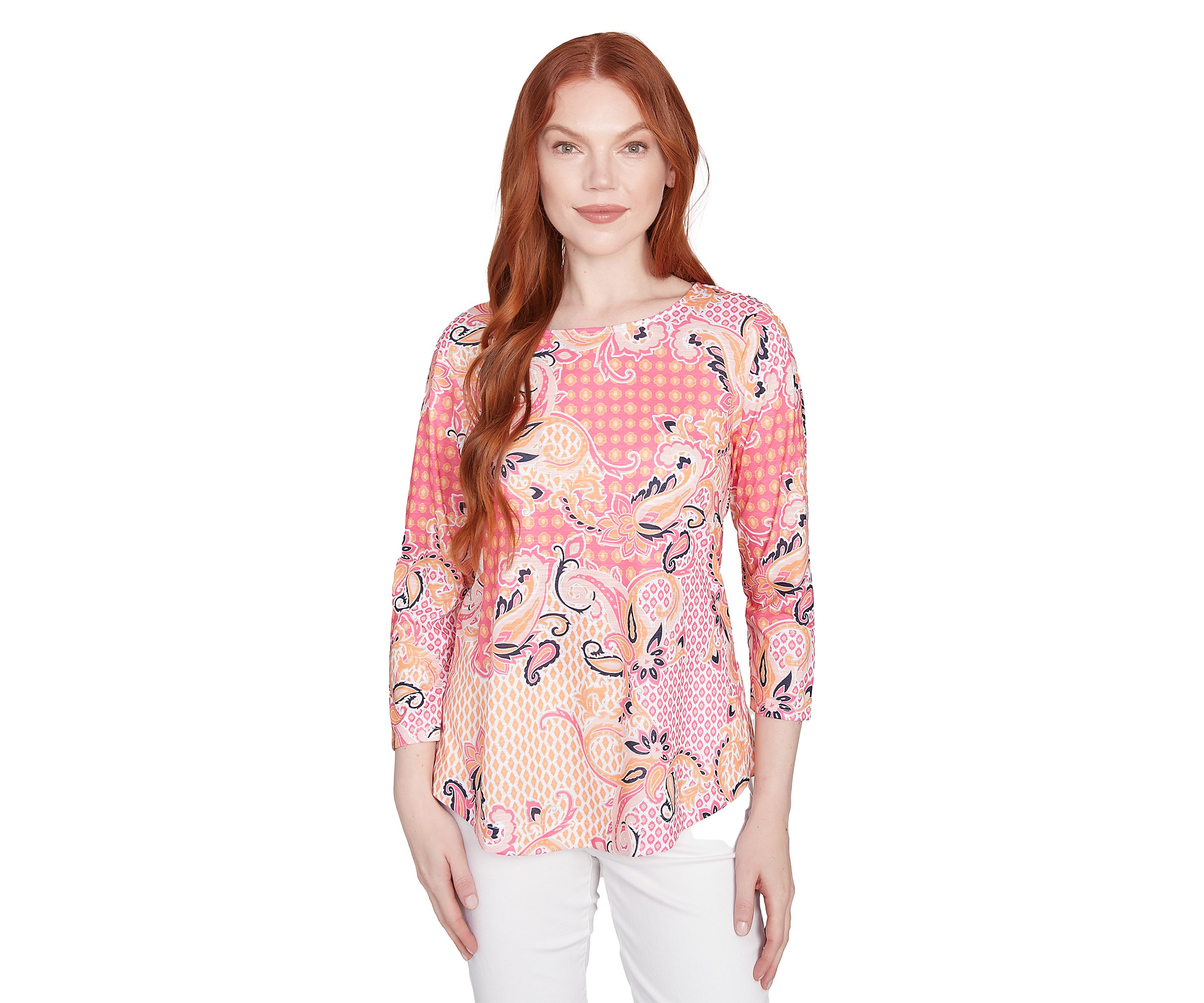 Mixed Pattern Sublimation Knit Top