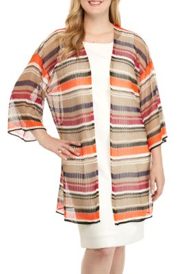 multi colored duster sweater