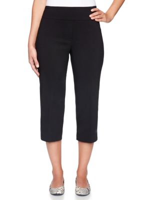 Ruby Rd Petite Mid-Rise Pull-On Straight Solar Millennium Tech Capris ...