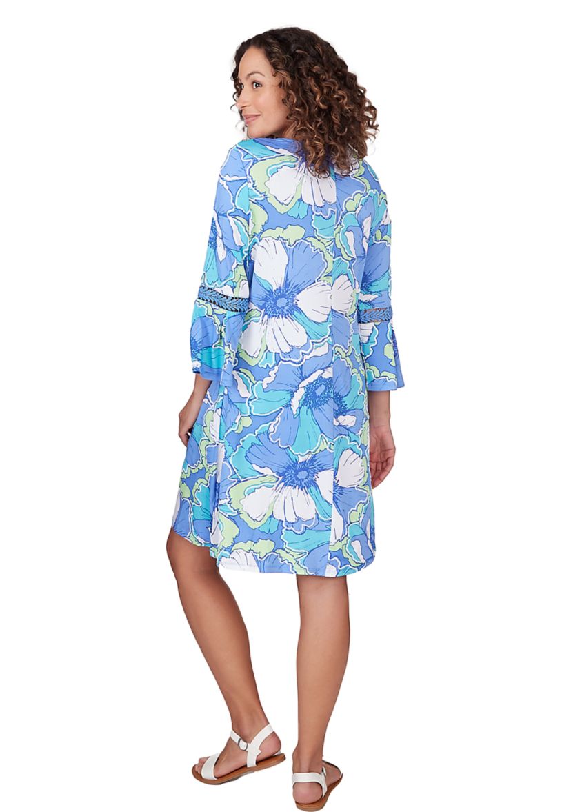 Womens Floral Puff Print Dress