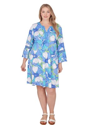 Plus Floral Puff Print Dress