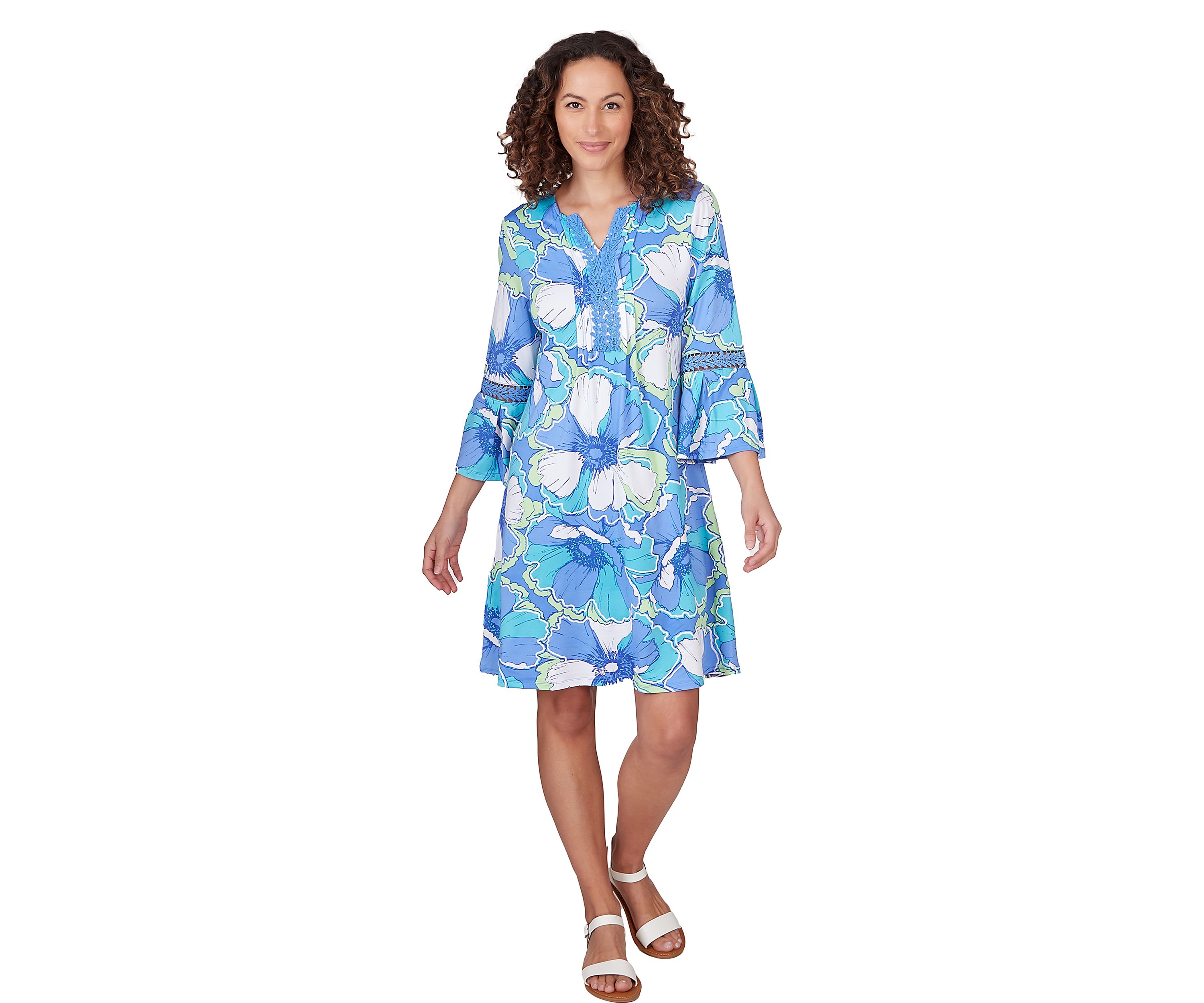 Petite Floral Puff Print Dress