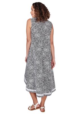 Petite Vines Puff Print Dress