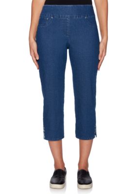 Ruby Rd Petite Sea Scene Pull On Stretch Denim Capris | belk