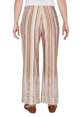 Plus Boho Stripe Puff Print Wide Leg Pants