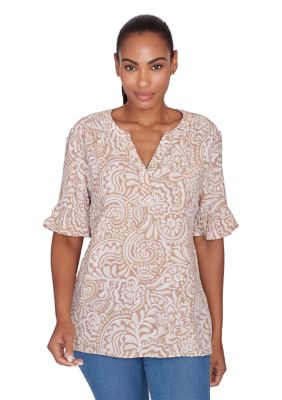 Women's Printed Rayon Gauze Top