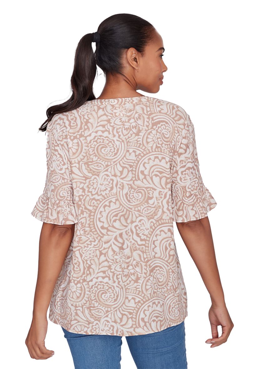 Womens Printed Rayon Gauze Top