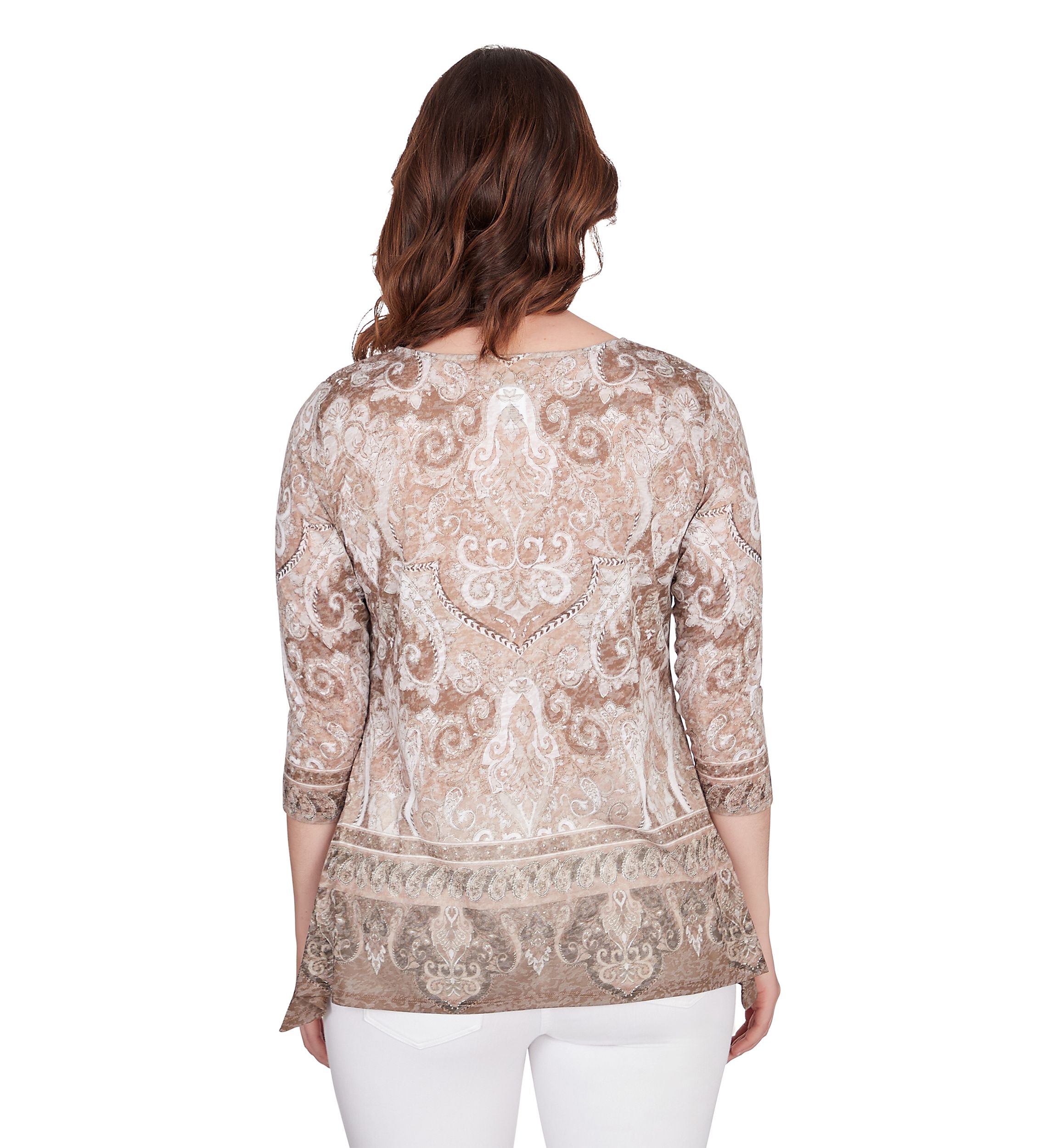 Womens Bohemian Beaded Knit Top