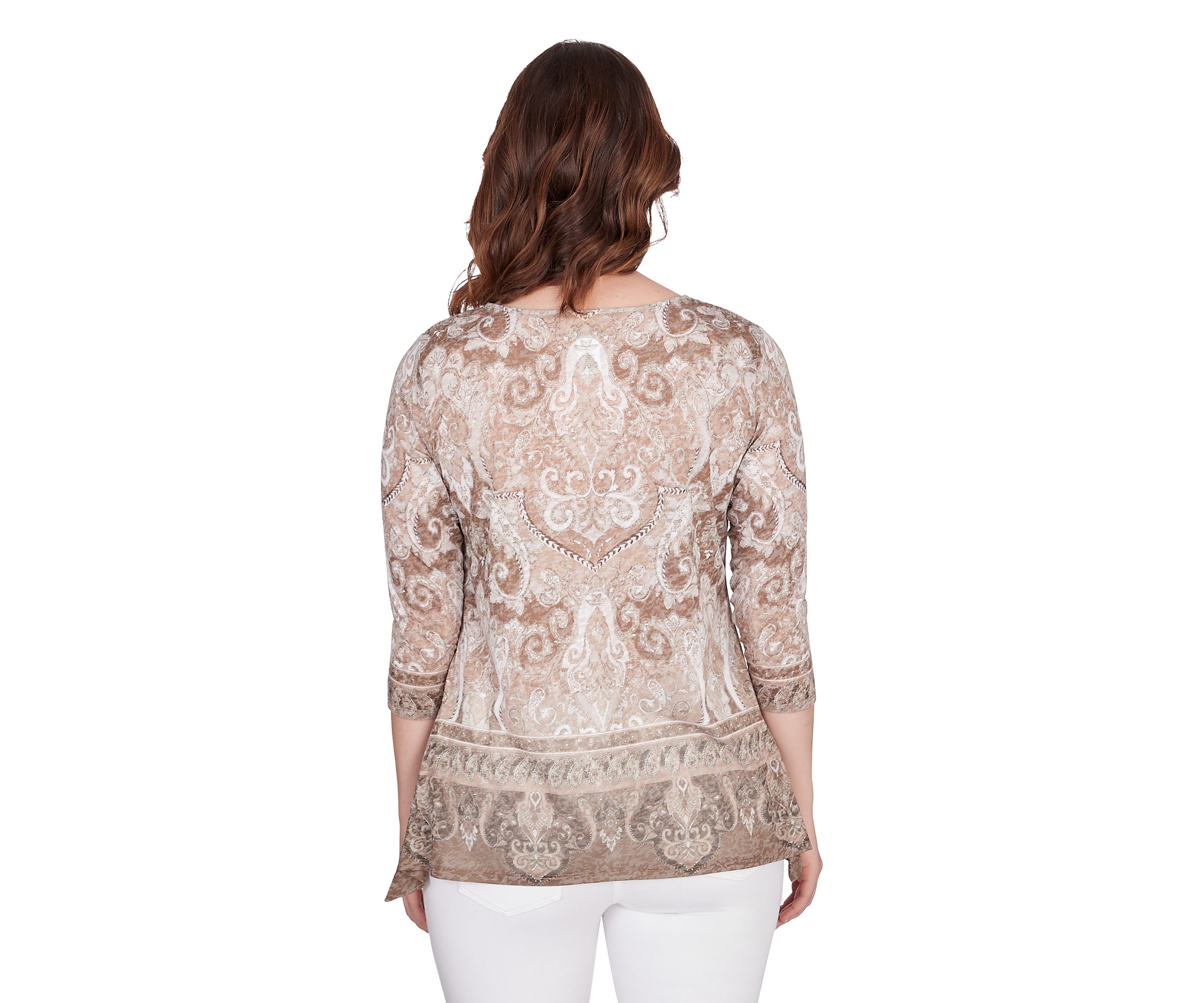 Womens Bohemian Beaded Knit Top