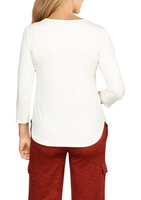 Women's Embellished Solid Soft Peached Top