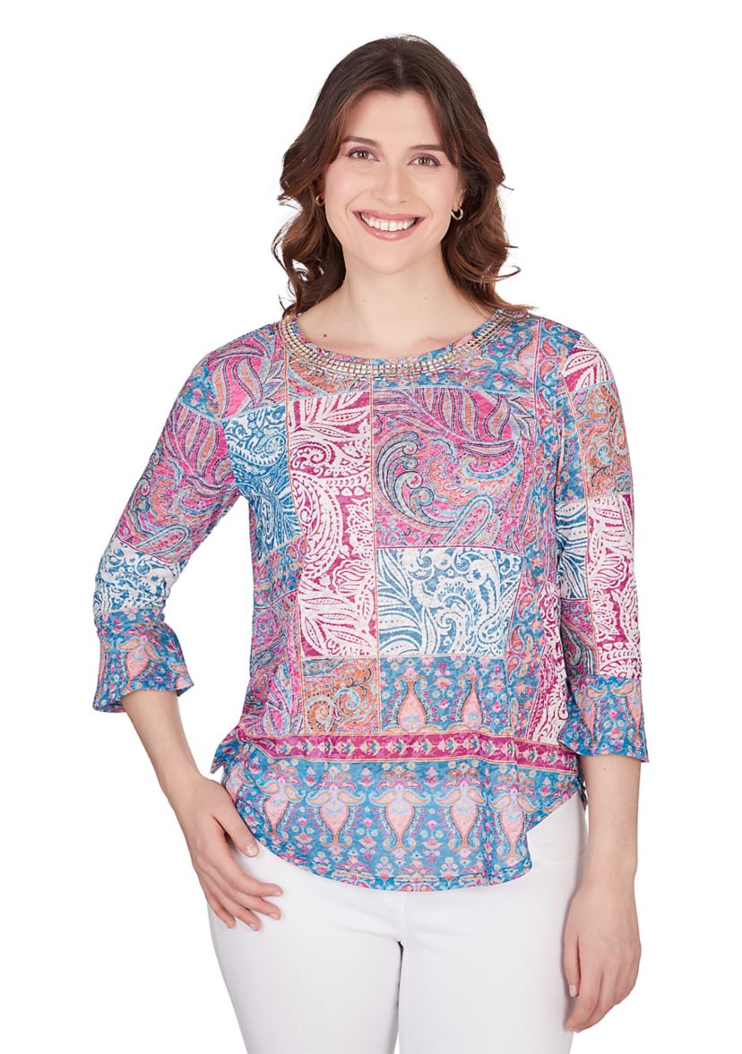 Womens Shangri-La Patchwork Top