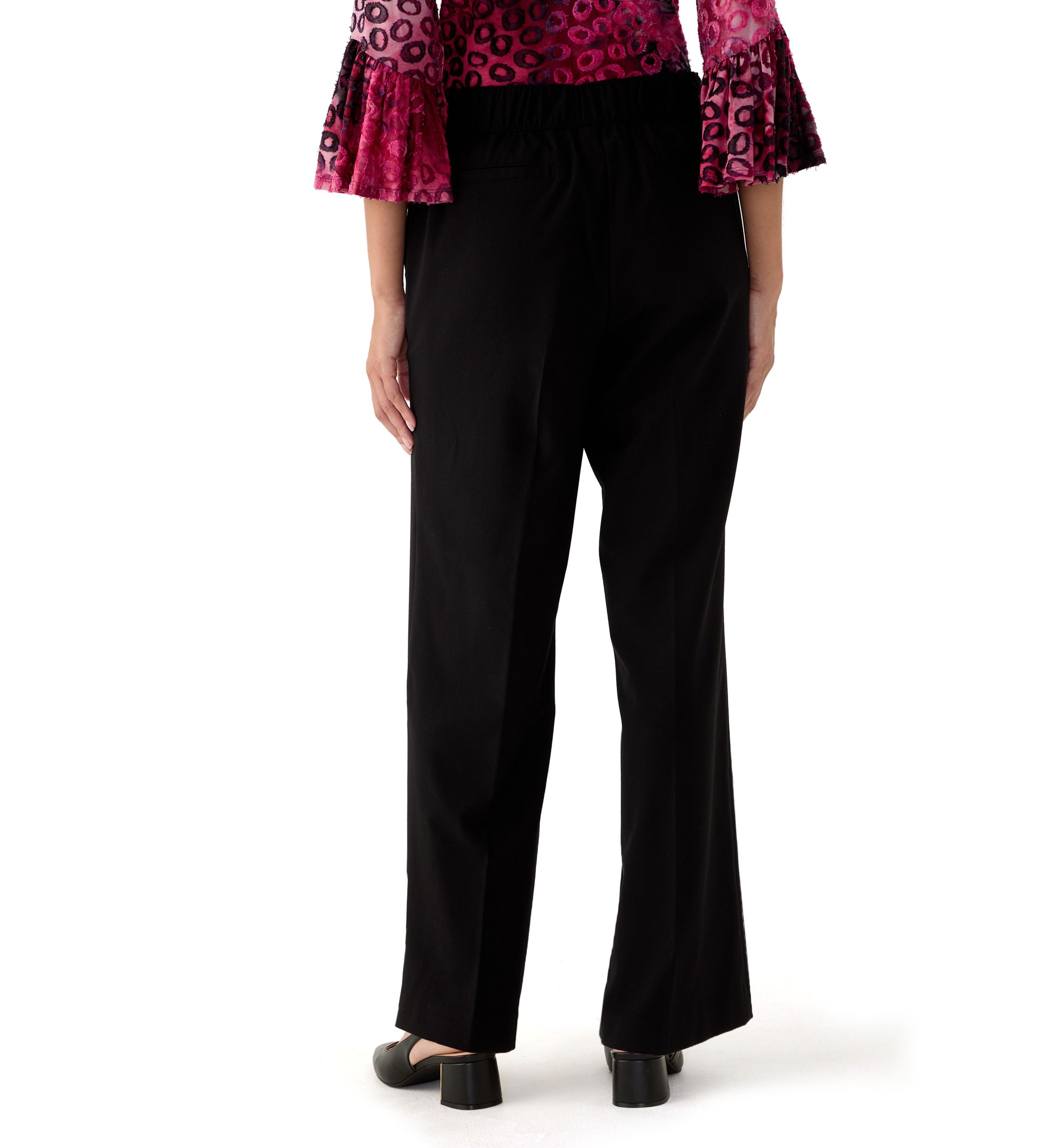 Womens Pull On Wide Leg Light Weight Trouser Pants