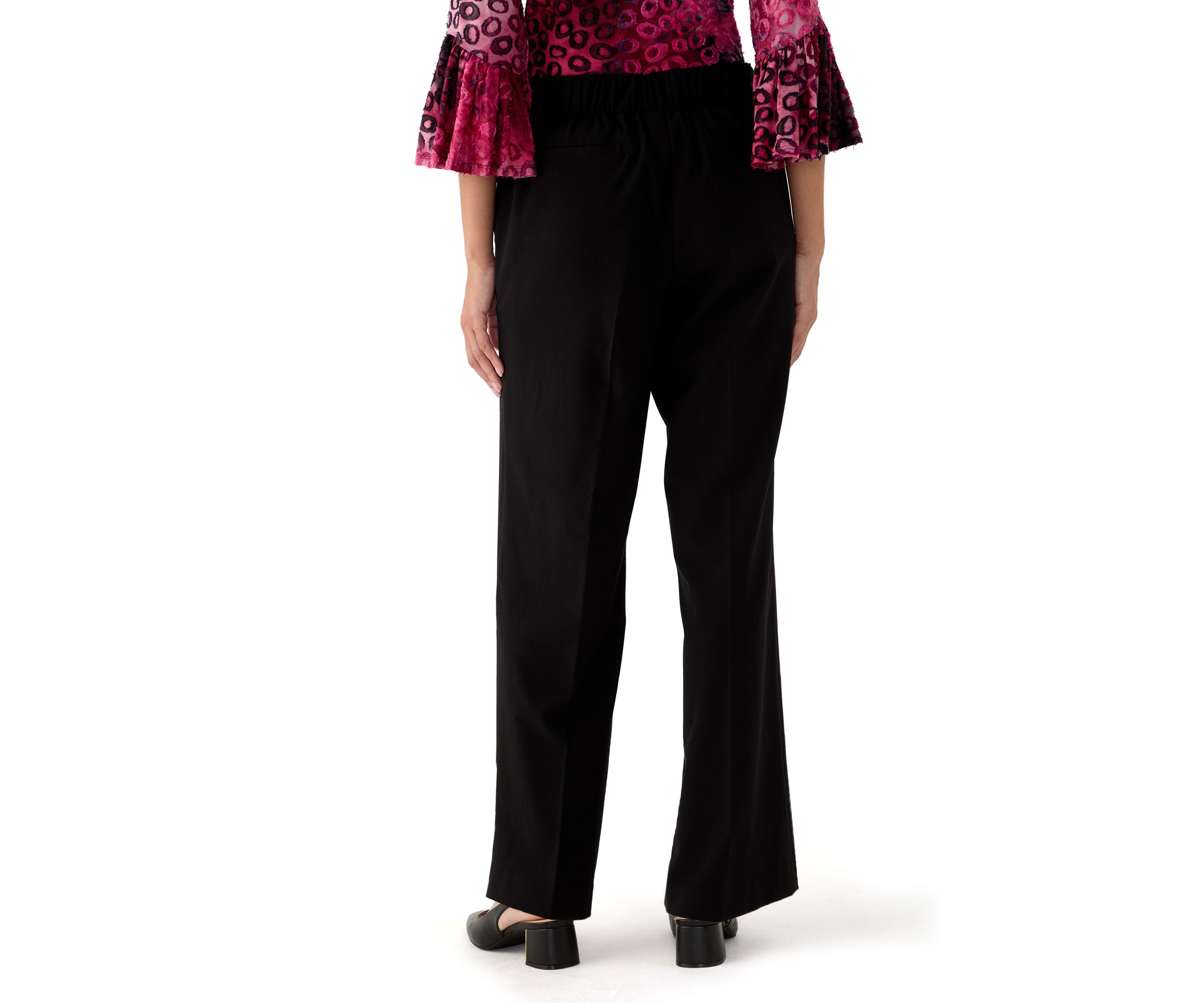 Womens Pull On Wide Leg Light Weight Trouser Pants
