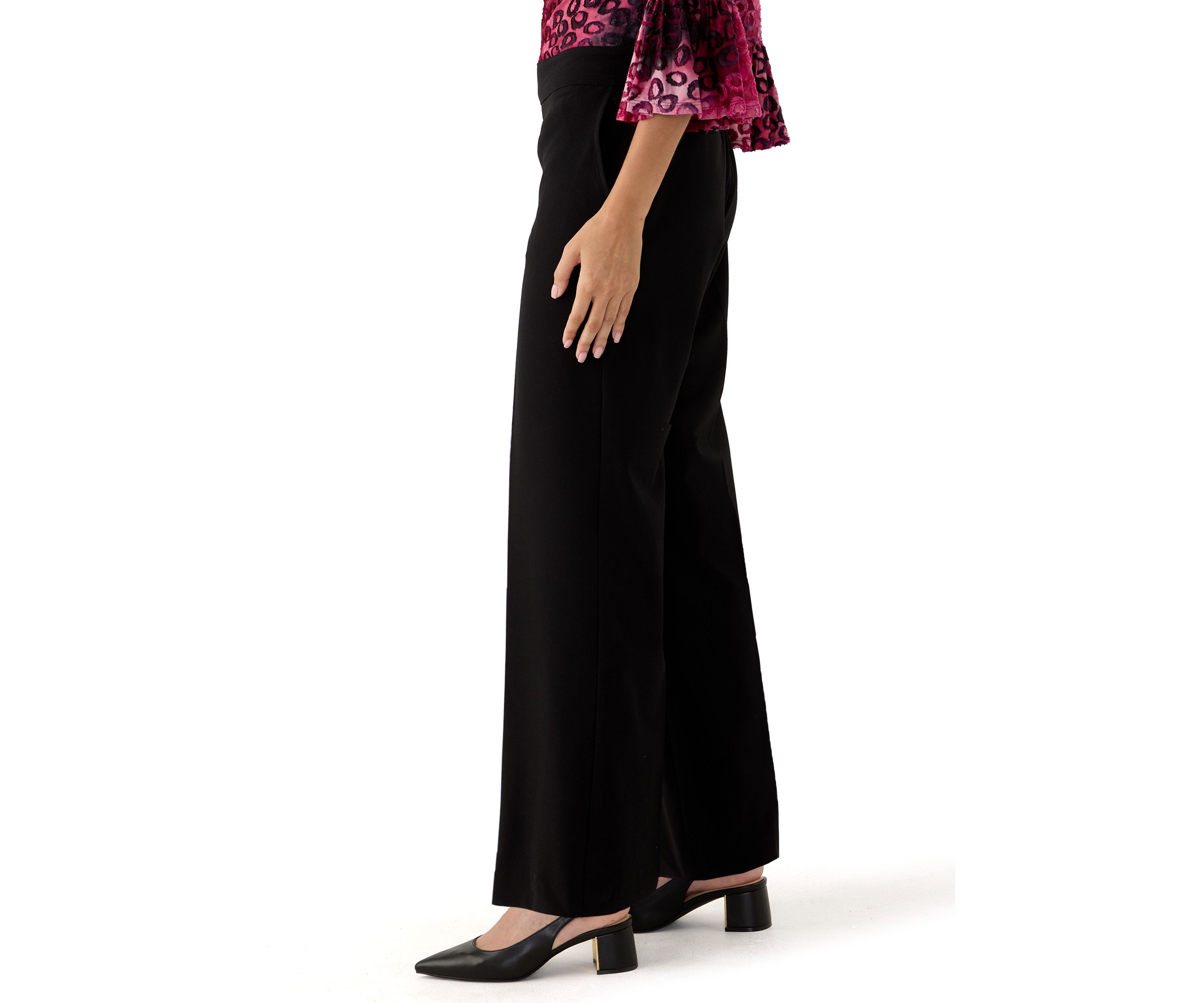 Womens Pull On Wide Leg Light Weight Trouser Pants