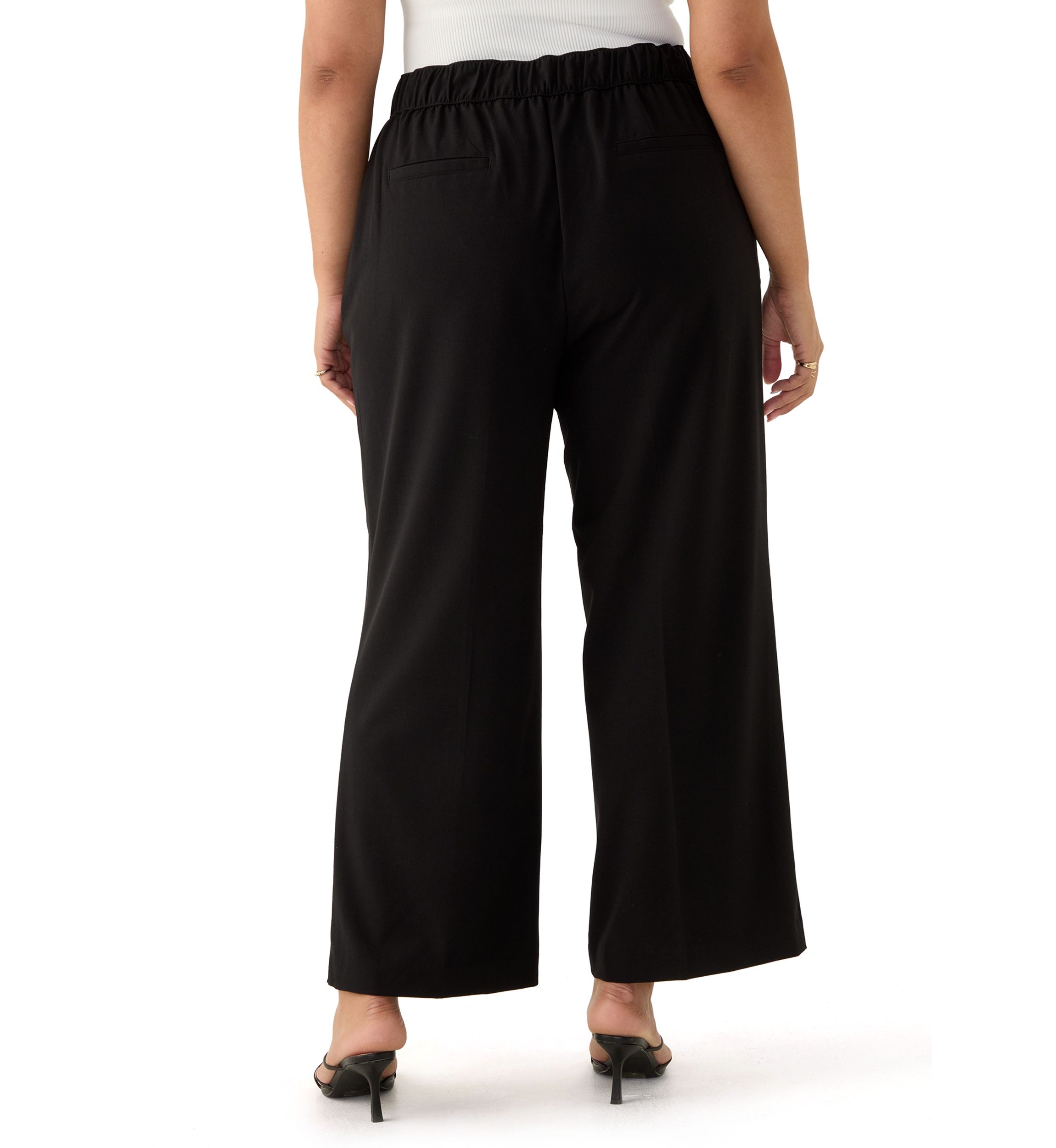 Plus Size Pull-On Wide Leg Light Weight Trouser Pants