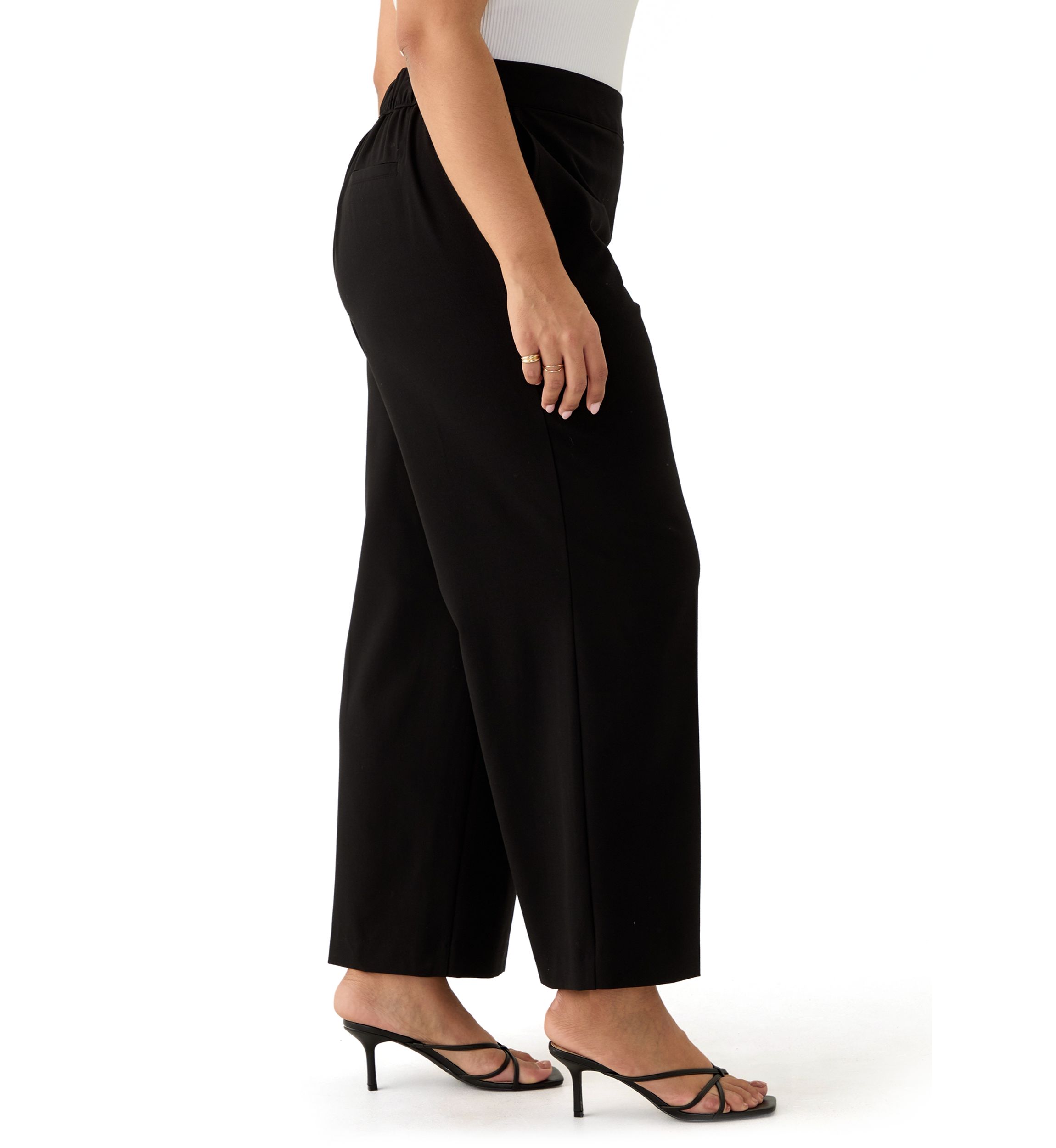 Plus Size Pull-On Wide Leg Light Weight Trouser Pants