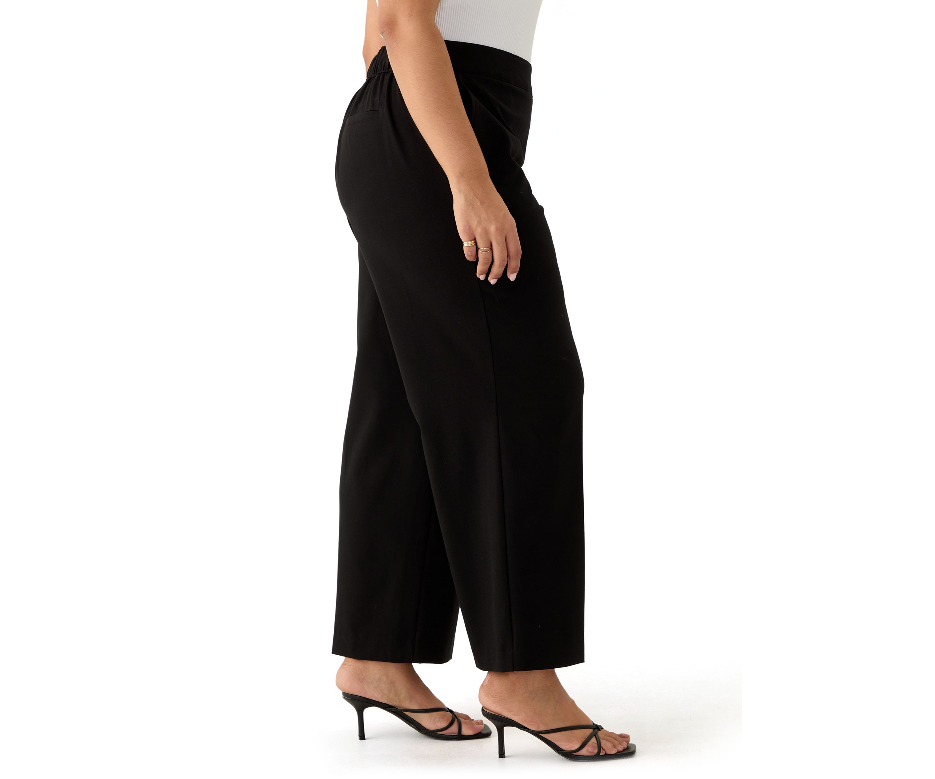 Plus Size Pull-On Wide Leg Light Weight Trouser Pants