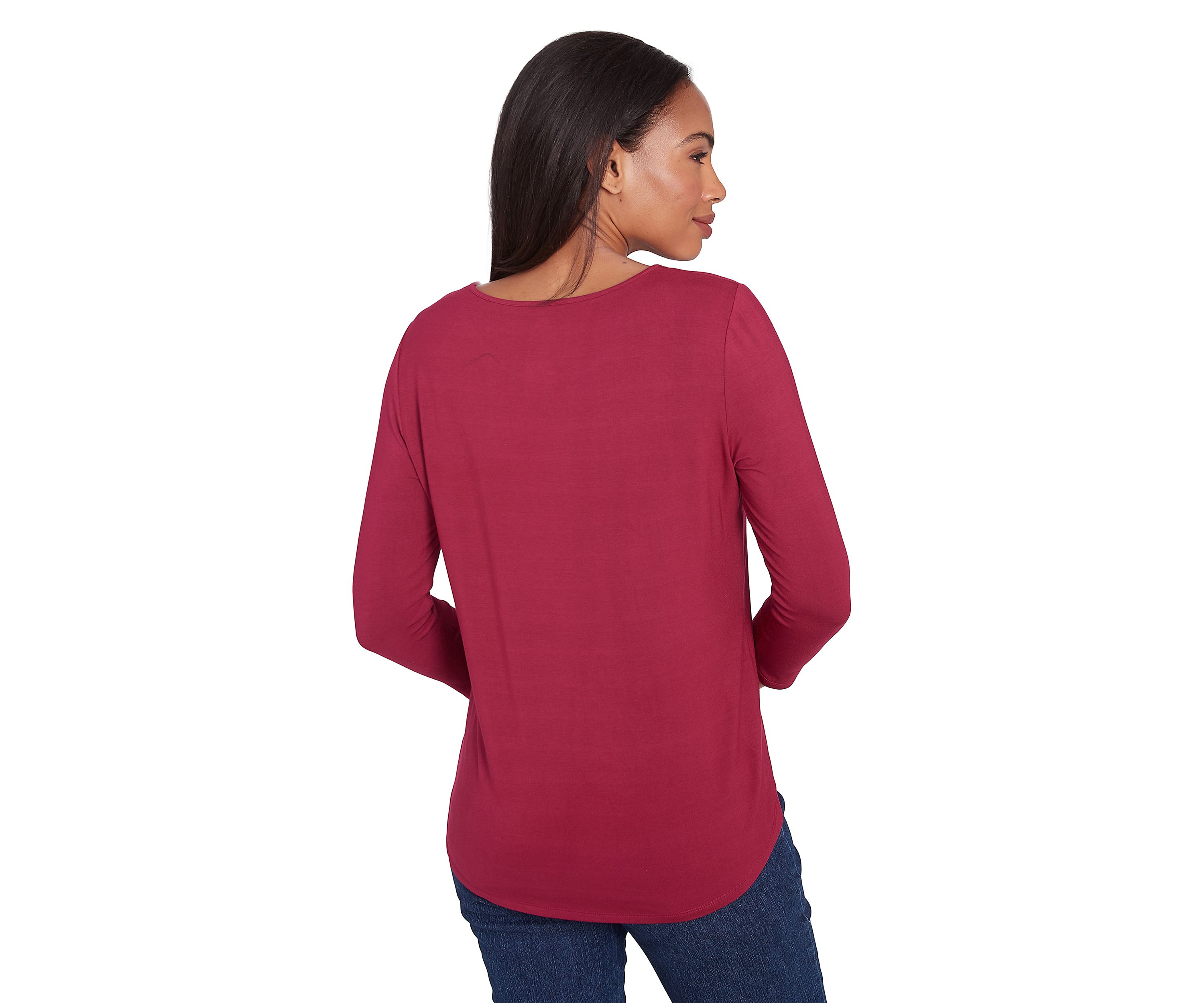 Plus Size Micro Bead Chain Embellished Stretch Knit Solid Top