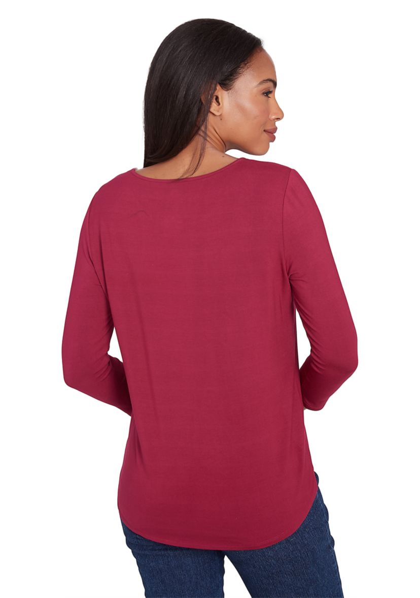 Plus Size Micro Bead Chain Embellished Stretch Knit Solid Top