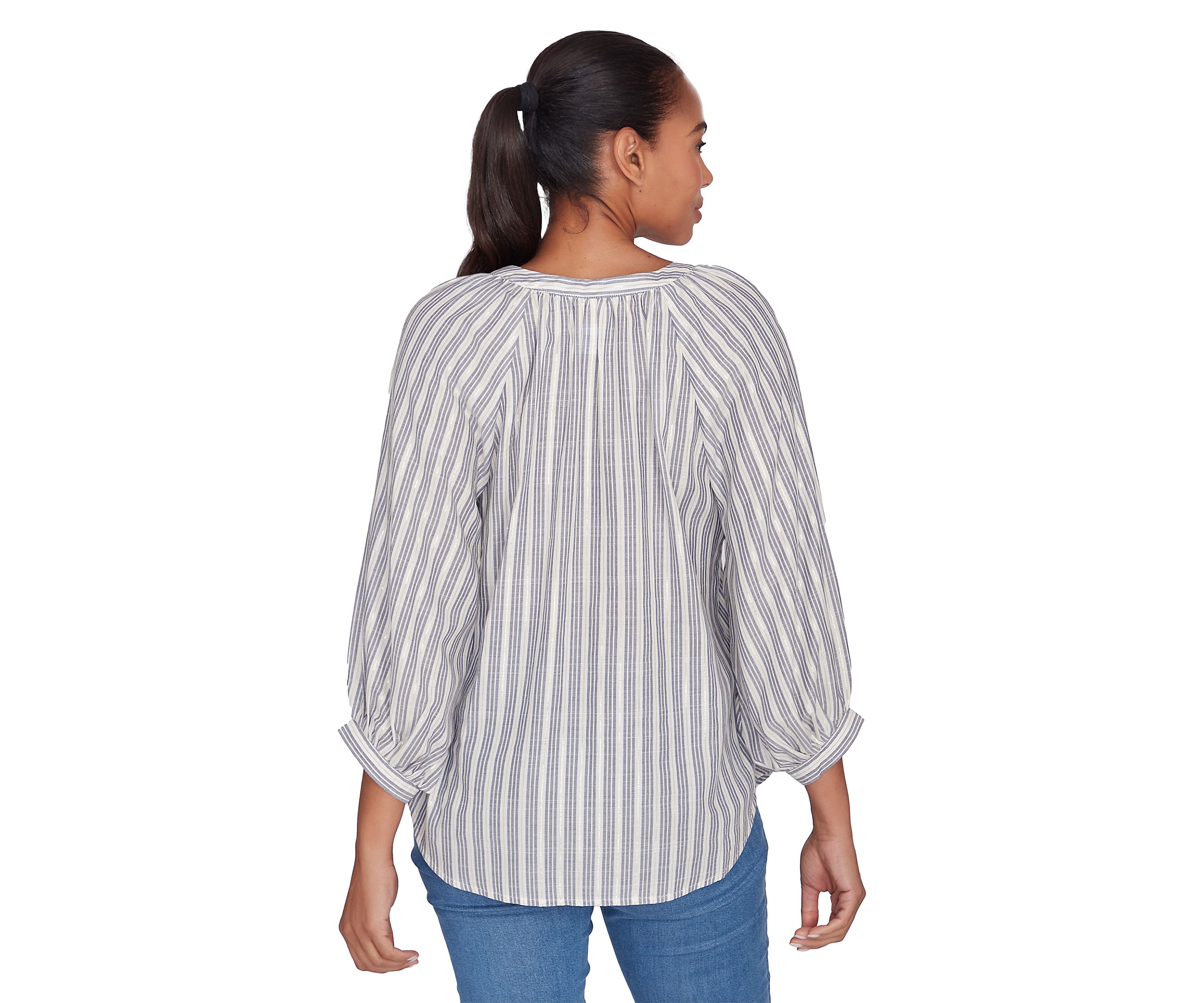 Petite Embroidered Cotton Blouse