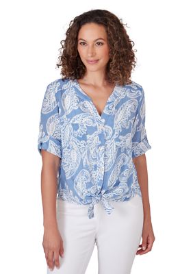 Women's Paisley Silky Slub Top