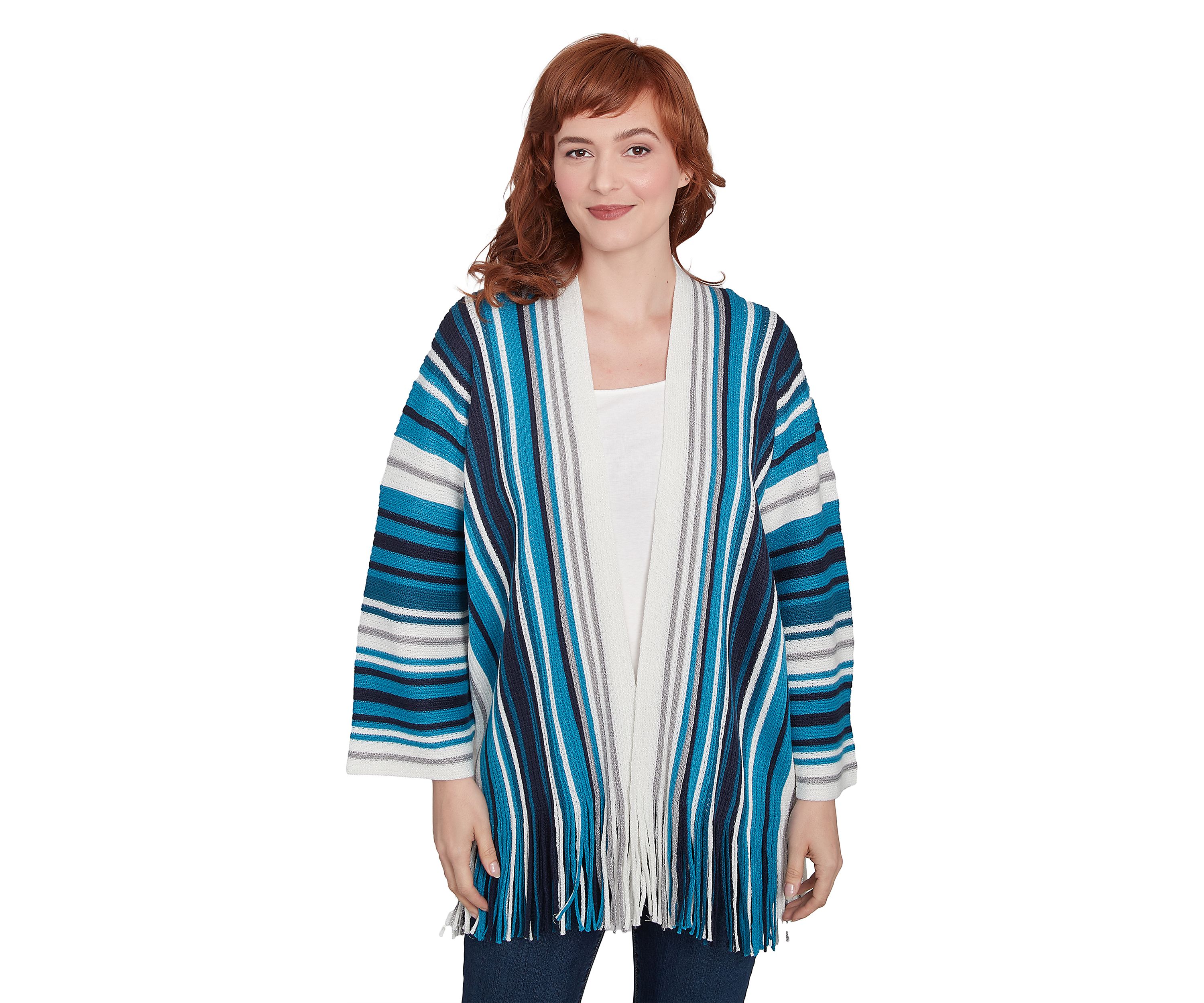 Womens Open Multi Stripe Cardigan