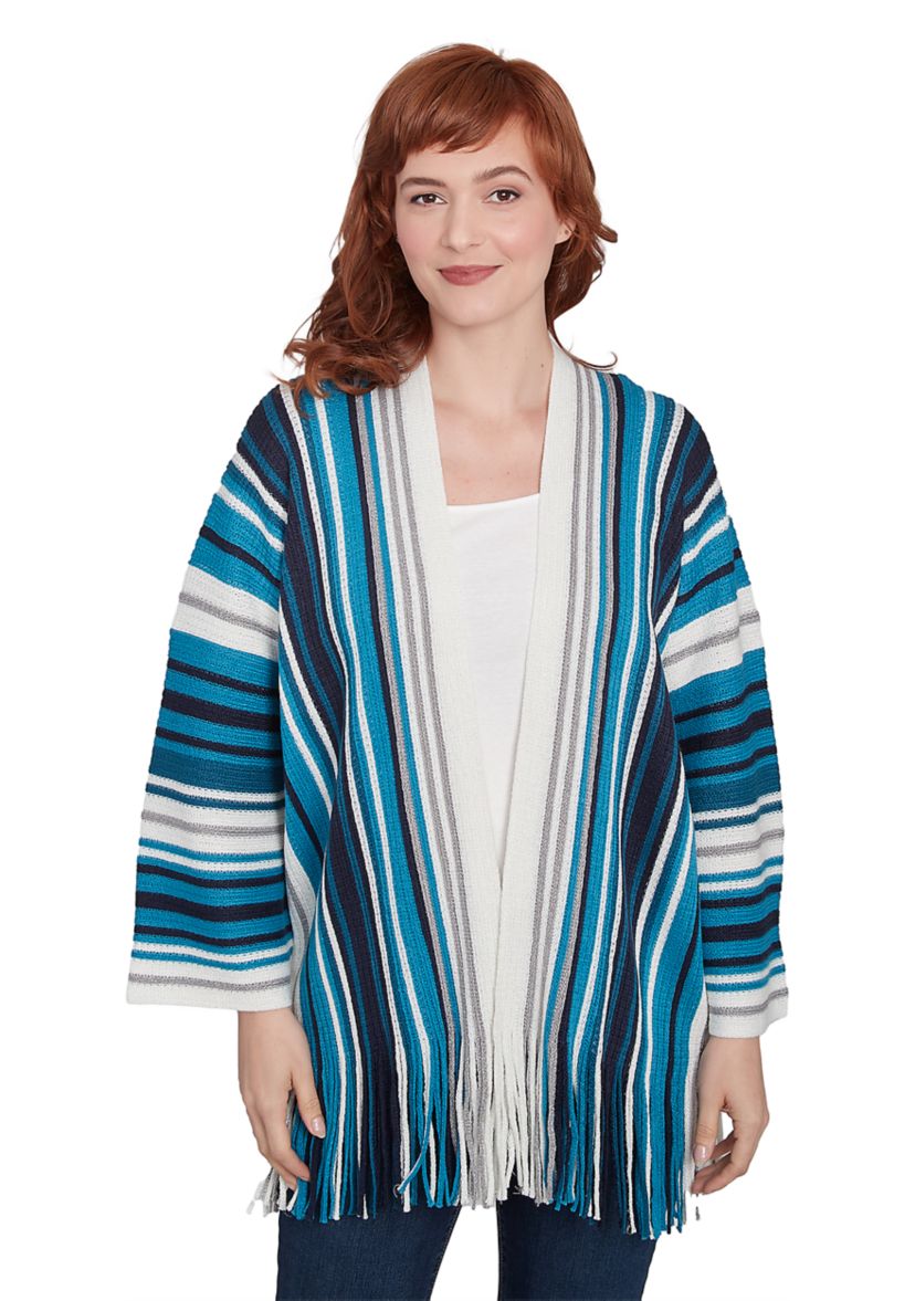 Womens Open Multi Stripe Cardigan