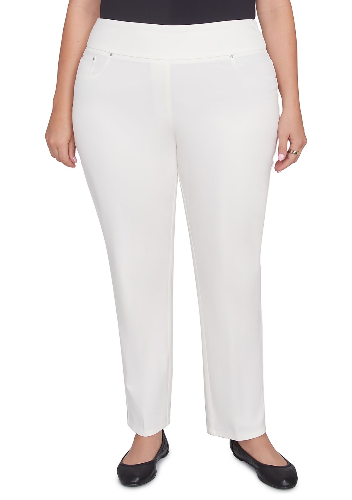 Plus Size Soft Hand Twill Bi Stretch Pull On Pants