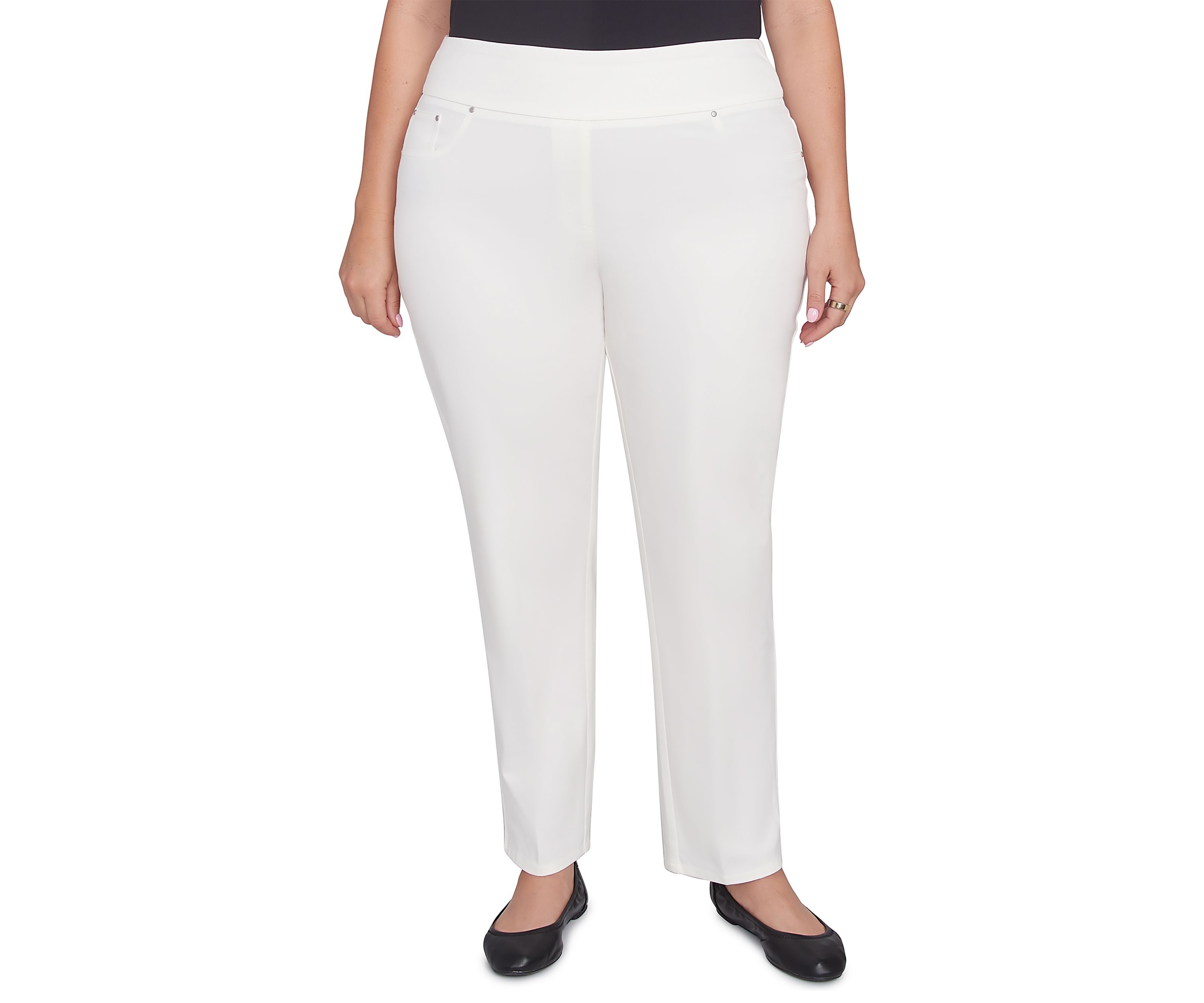 Plus Size Soft Hand Twill Bi Stretch Pull On Pants