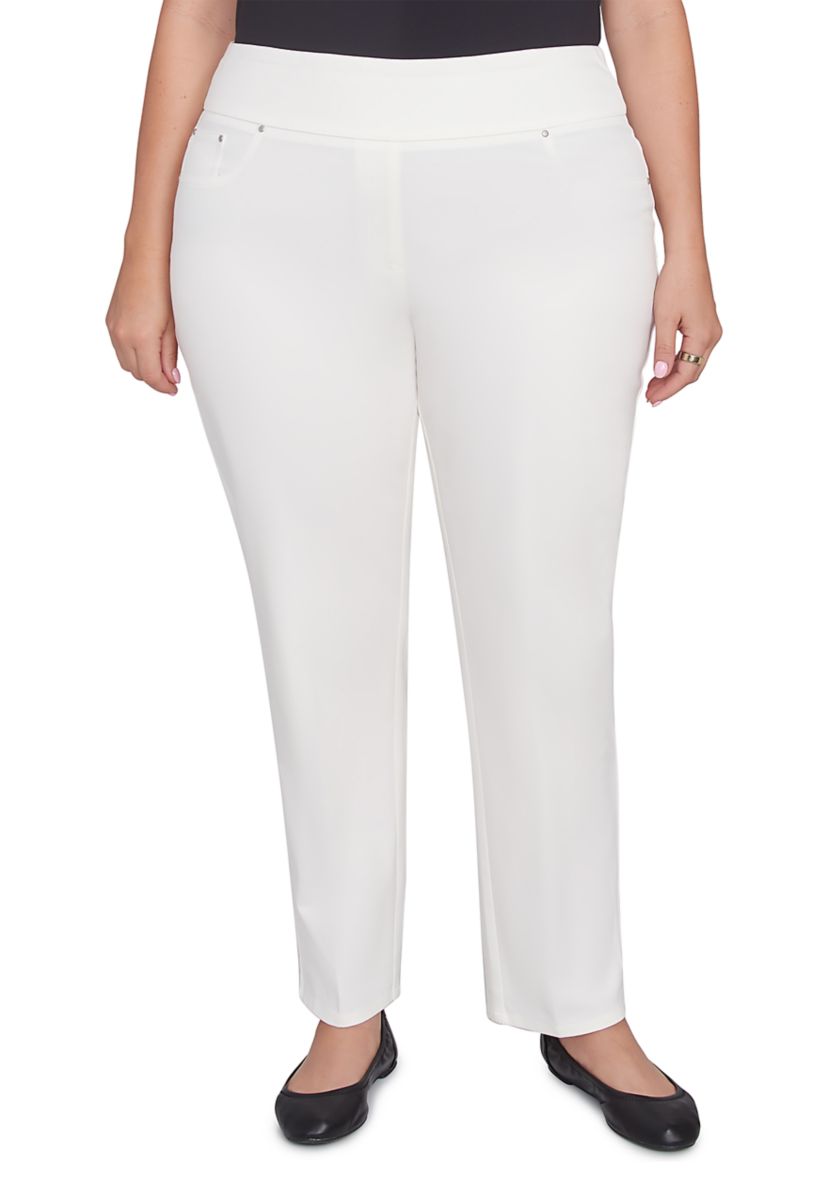 Plus Size Soft Hand Twill Bi Stretch Pull On Pants