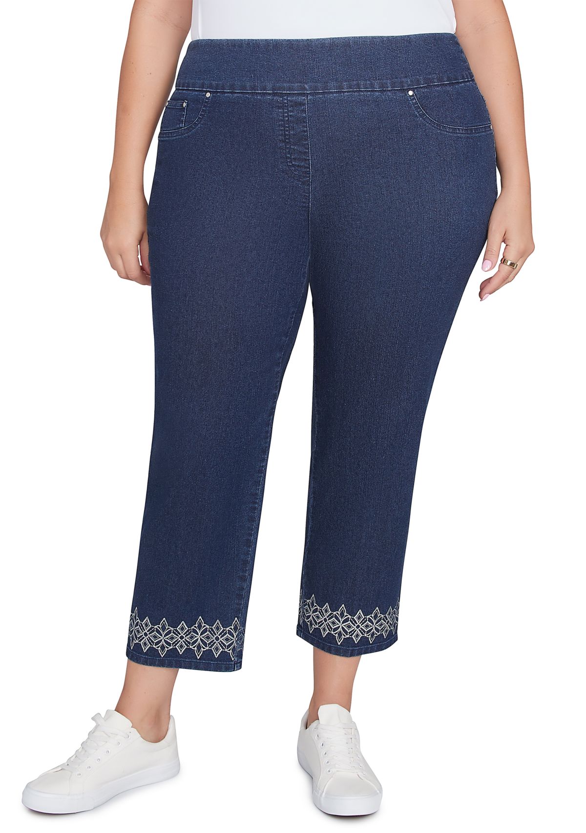 Plus Size Pull On Extra Stretch Foiled Jeans