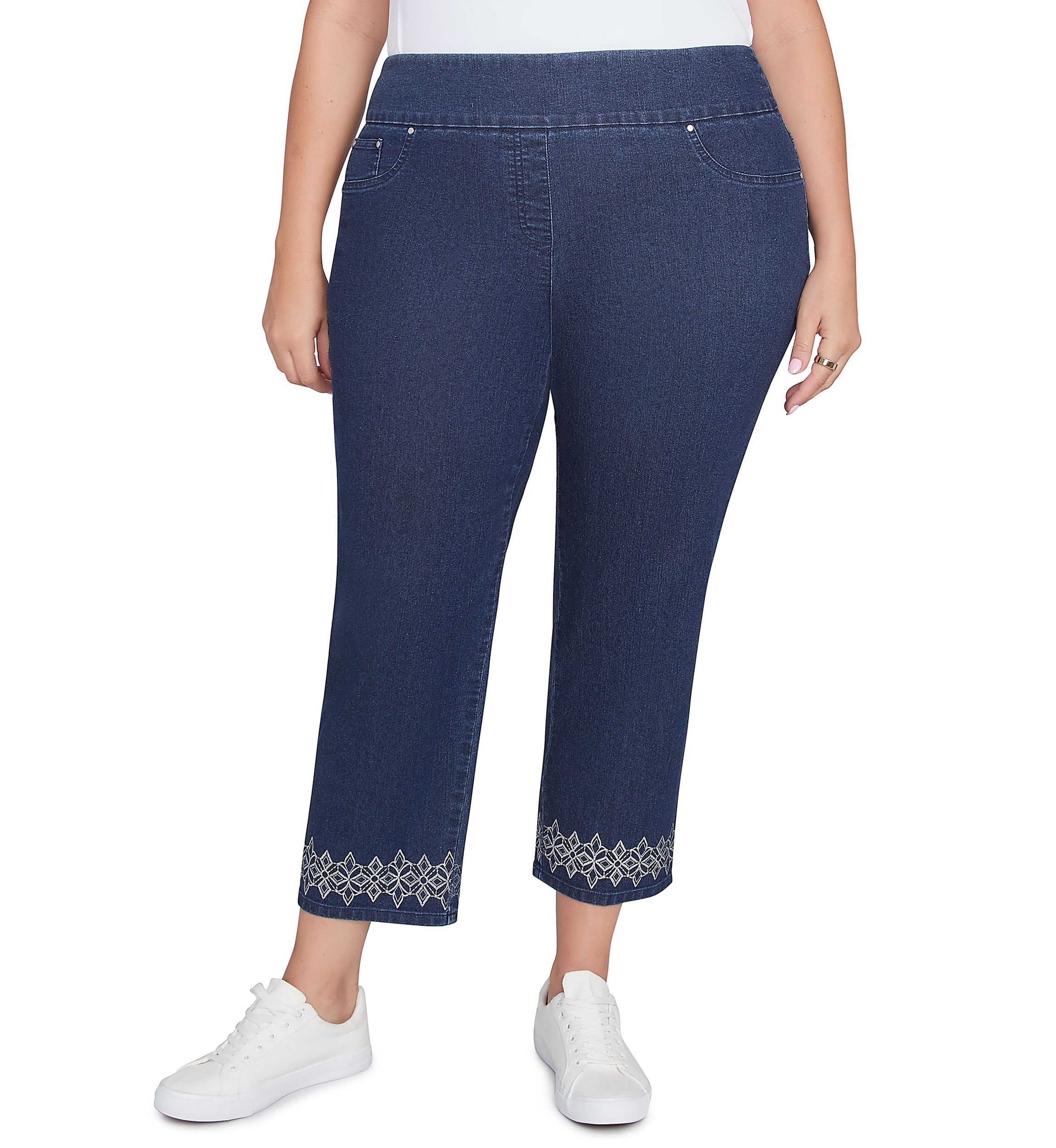 Plus Size Pull On Extra Stretch Foiled Jeans