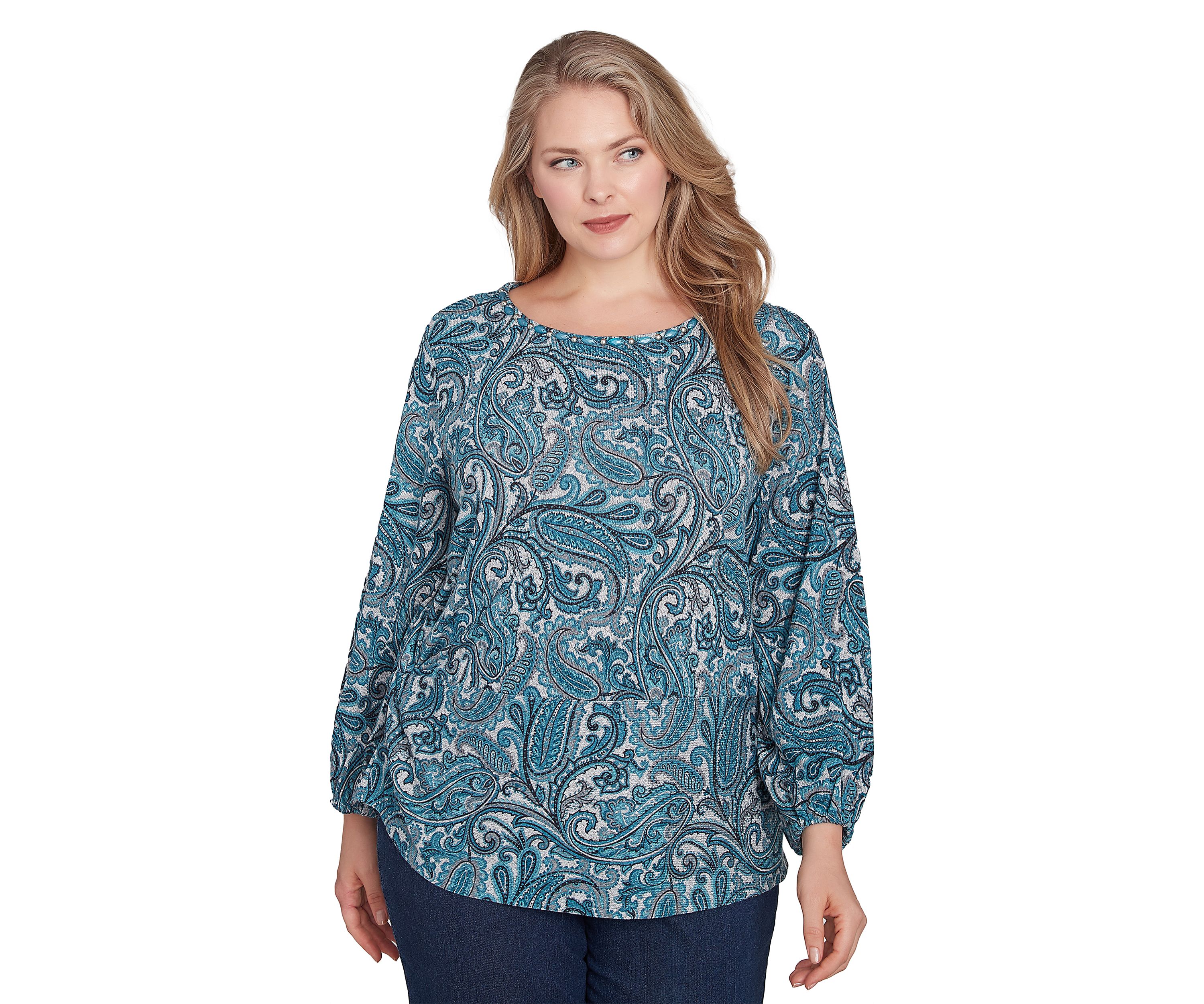Plus Size Paisley Hatchi Twist Front Top
