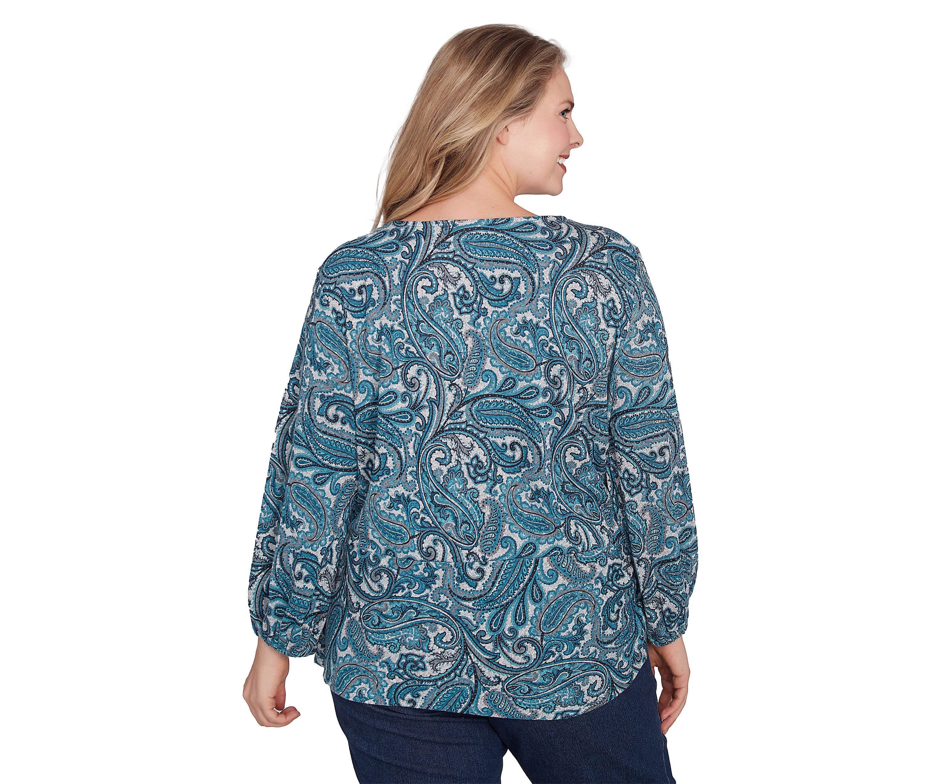 Plus Size Paisley Hatchi Twist Front Top