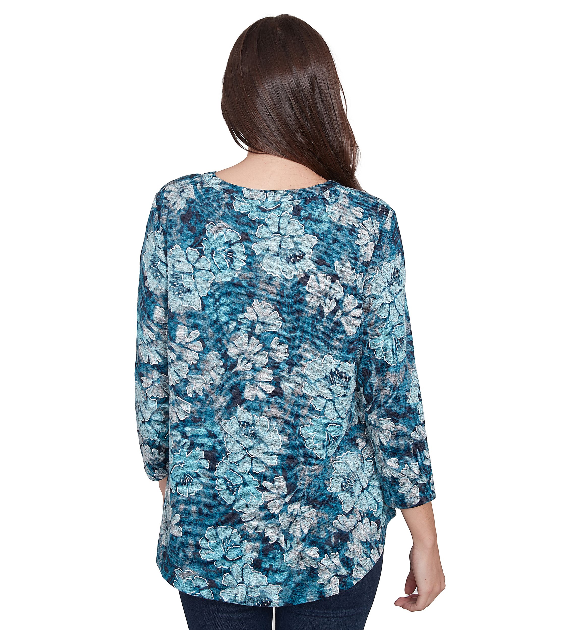 Petite Embellished Wintery Floral Hatchi Top