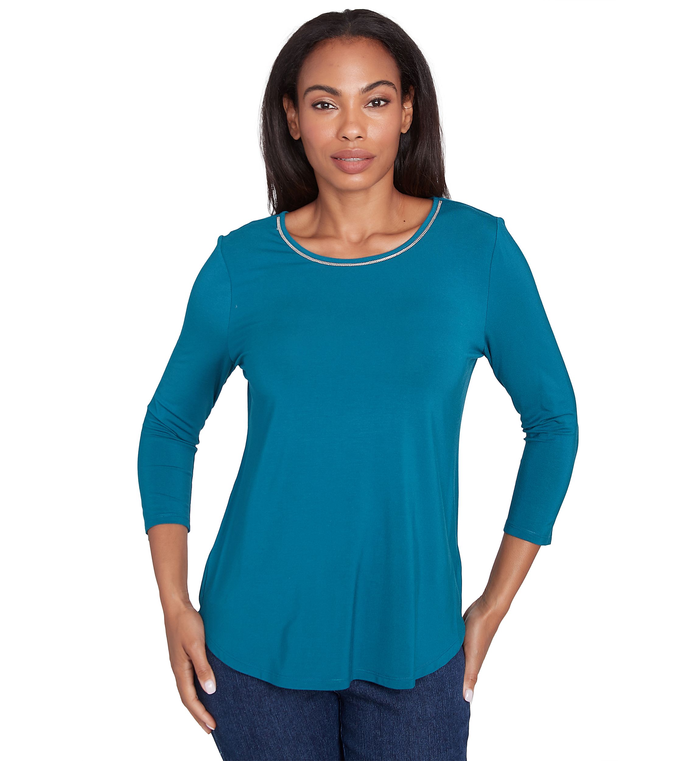 Petite Micro Bead Chain Stretch Solid Top