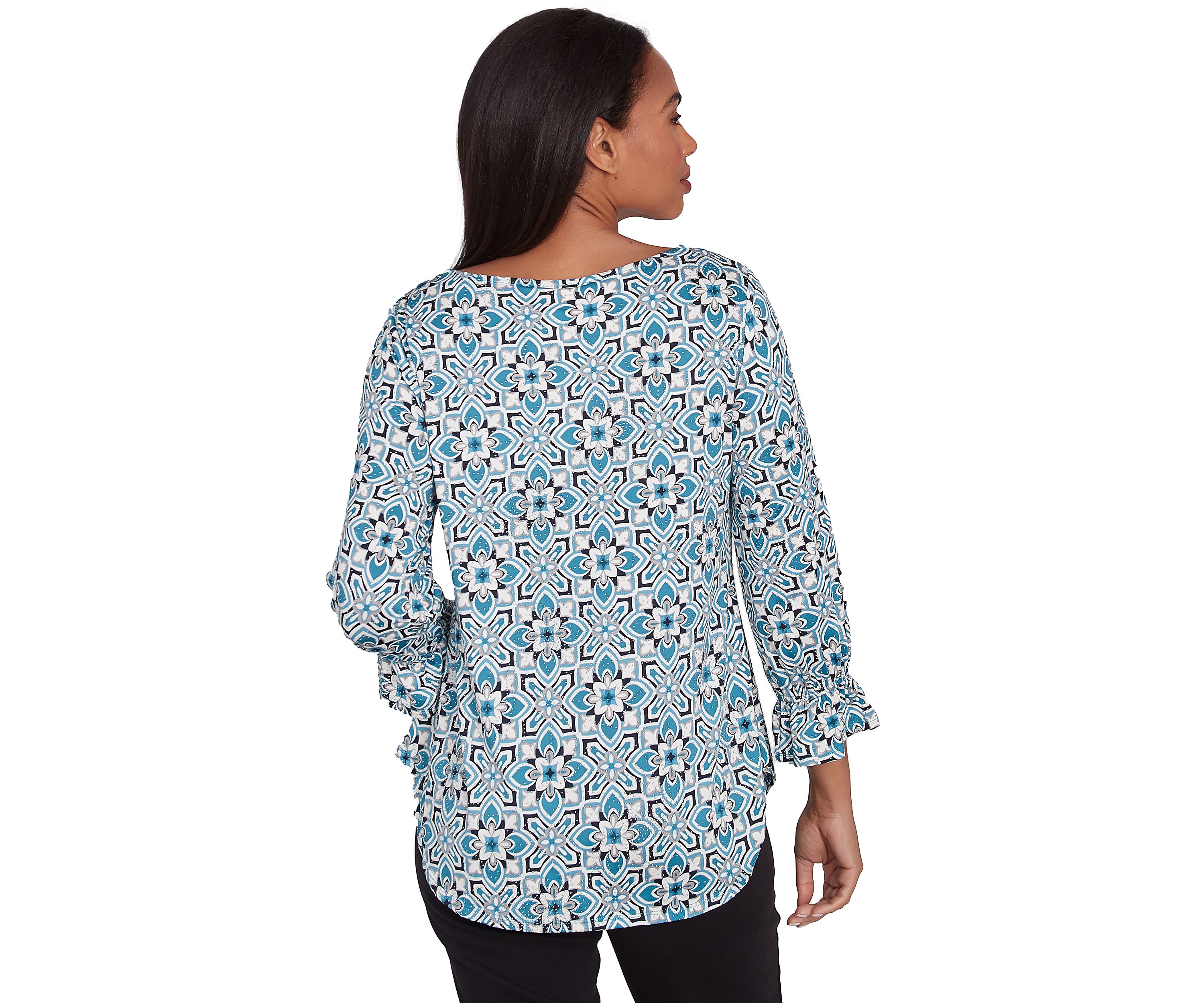 Petite Foulard Tile Dew Drop Knit Top