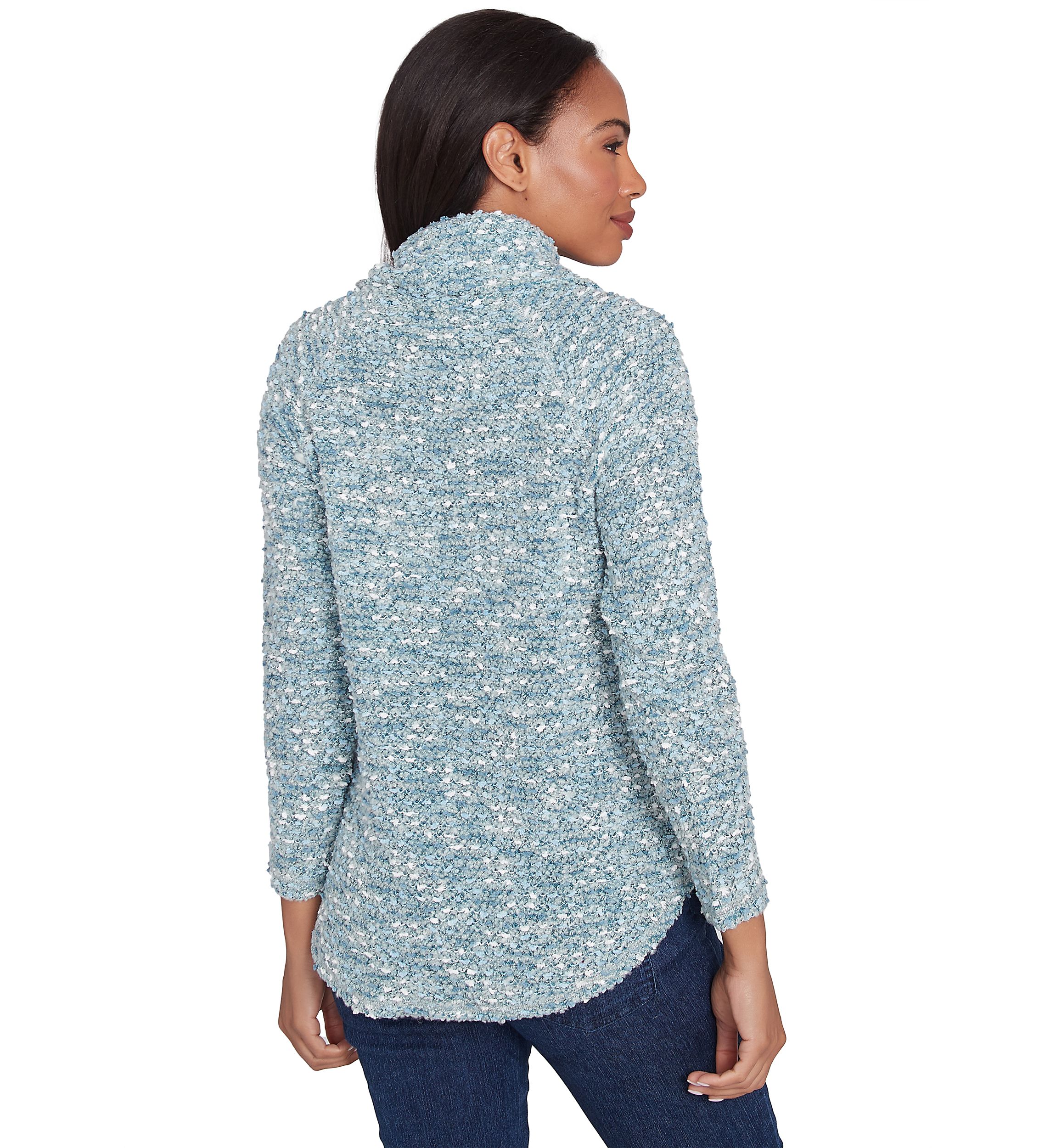 Petite Cowl Neck Cozy Boucle Knit Top