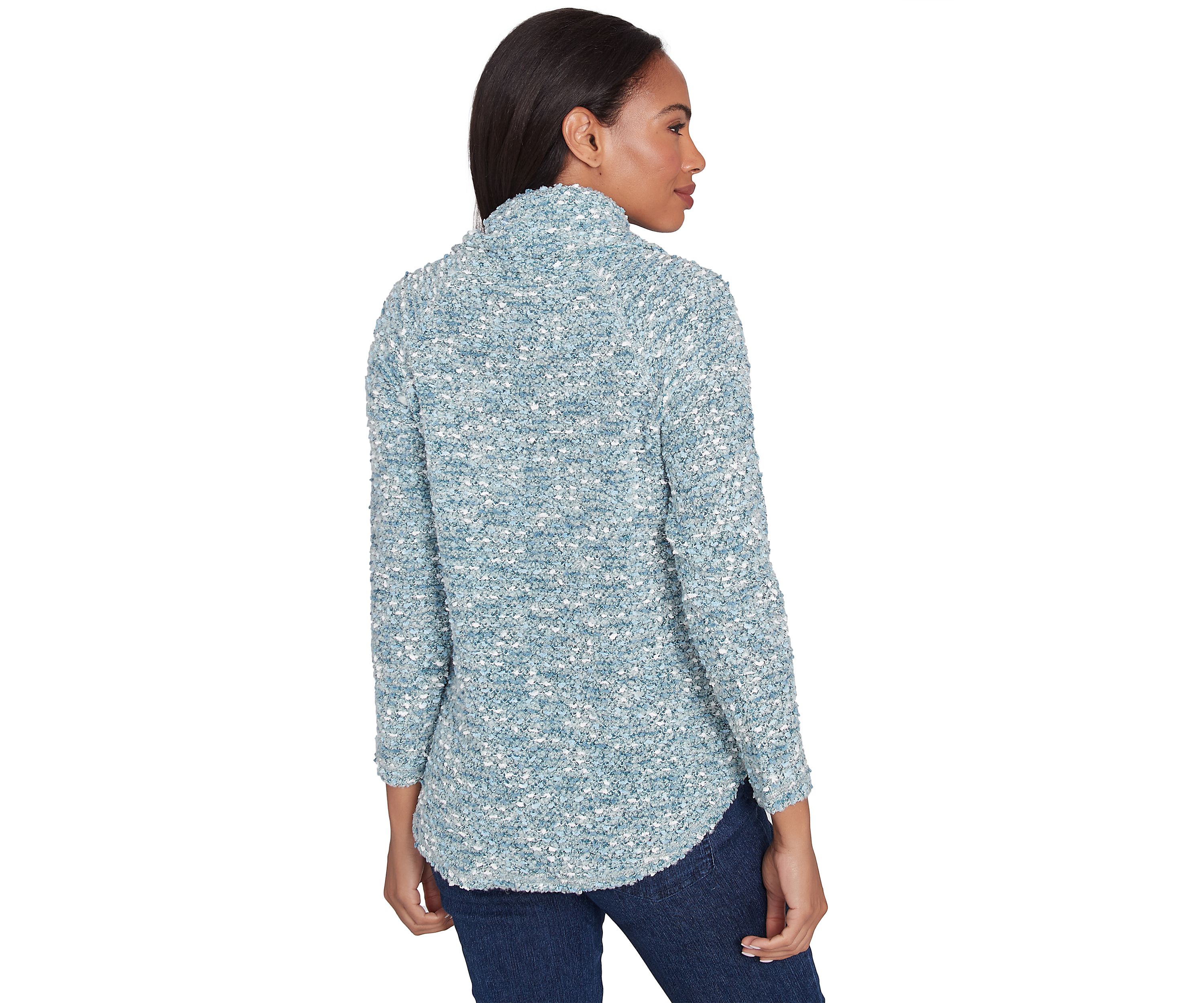 Petite Cowl Neck Cozy Boucle Knit Top