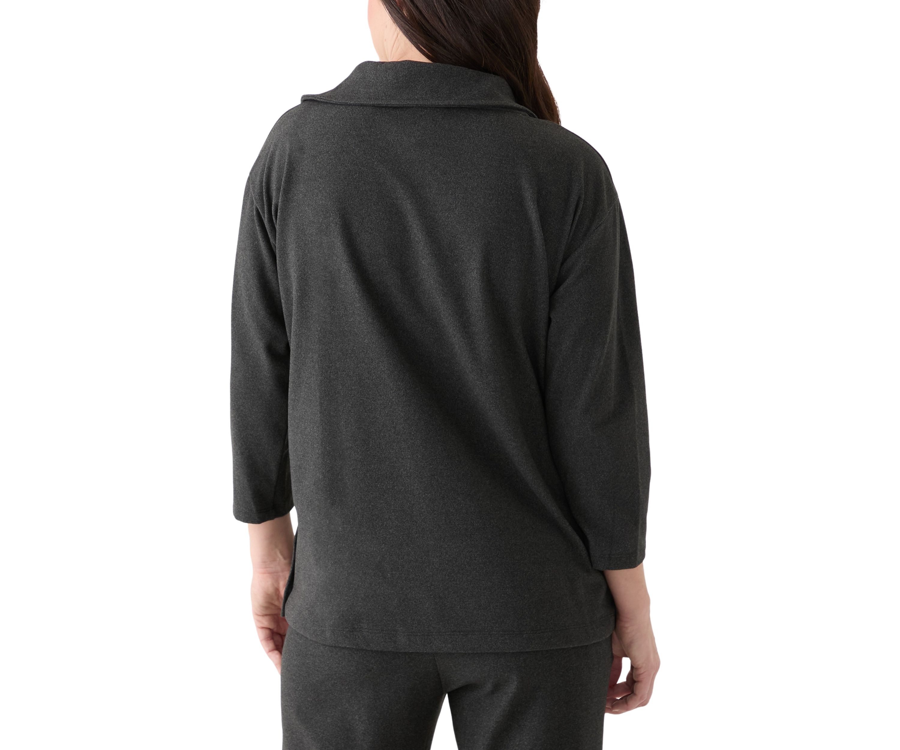 Womens Ribbed Knit Button Detail Sweater