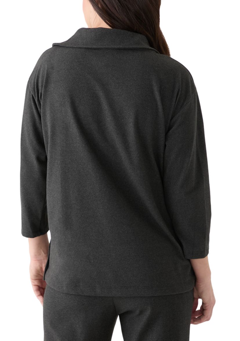 Womens Ribbed Knit Button Detail Sweater