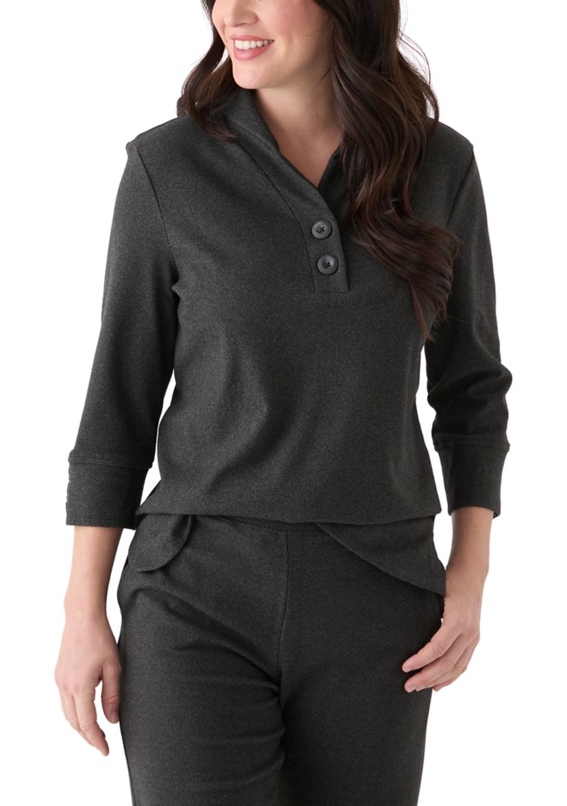 Womens Luxe Stretch Ribbed Pullover Sweater