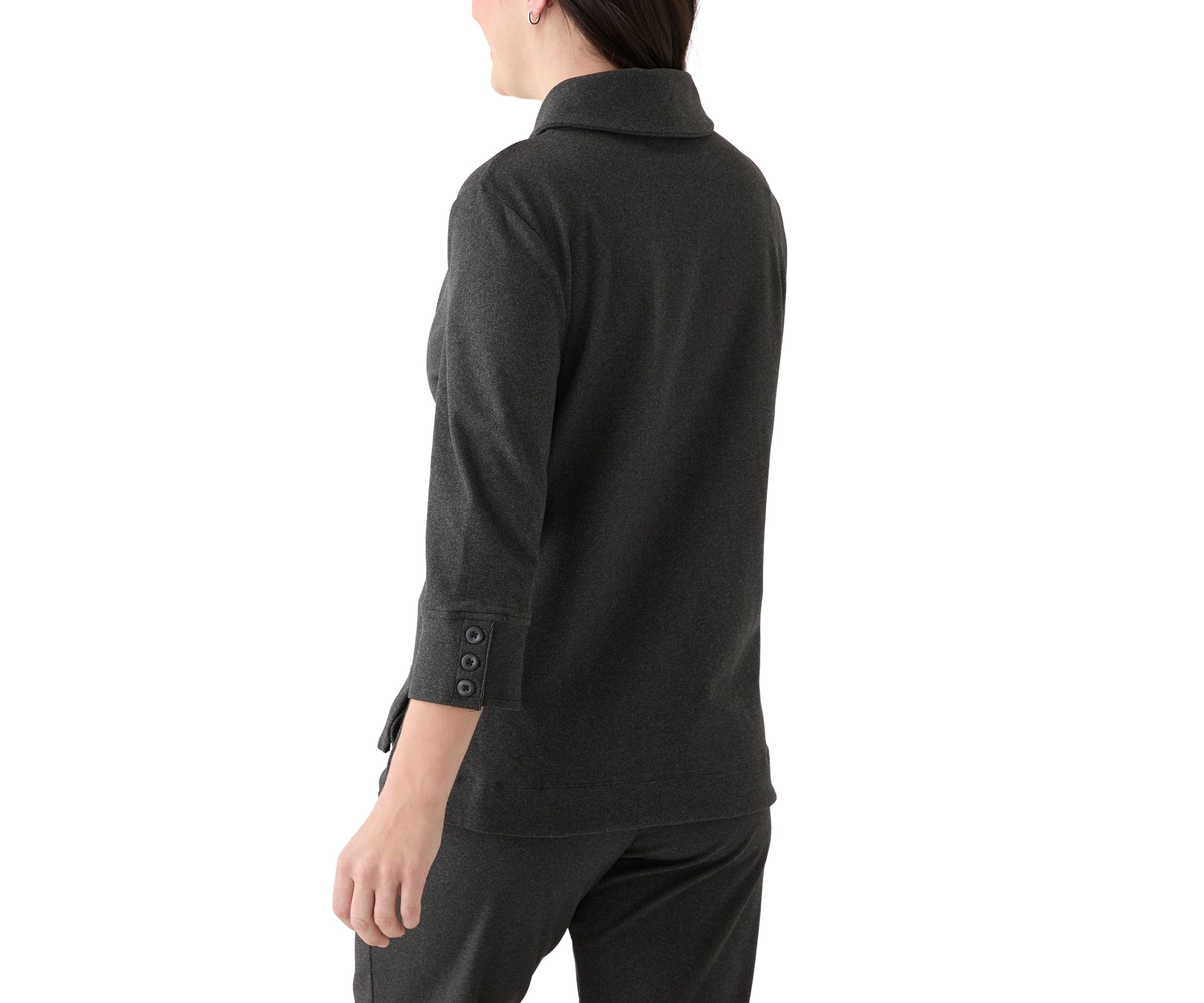 Womens Luxe Stretch Ribbed Pullover Sweater