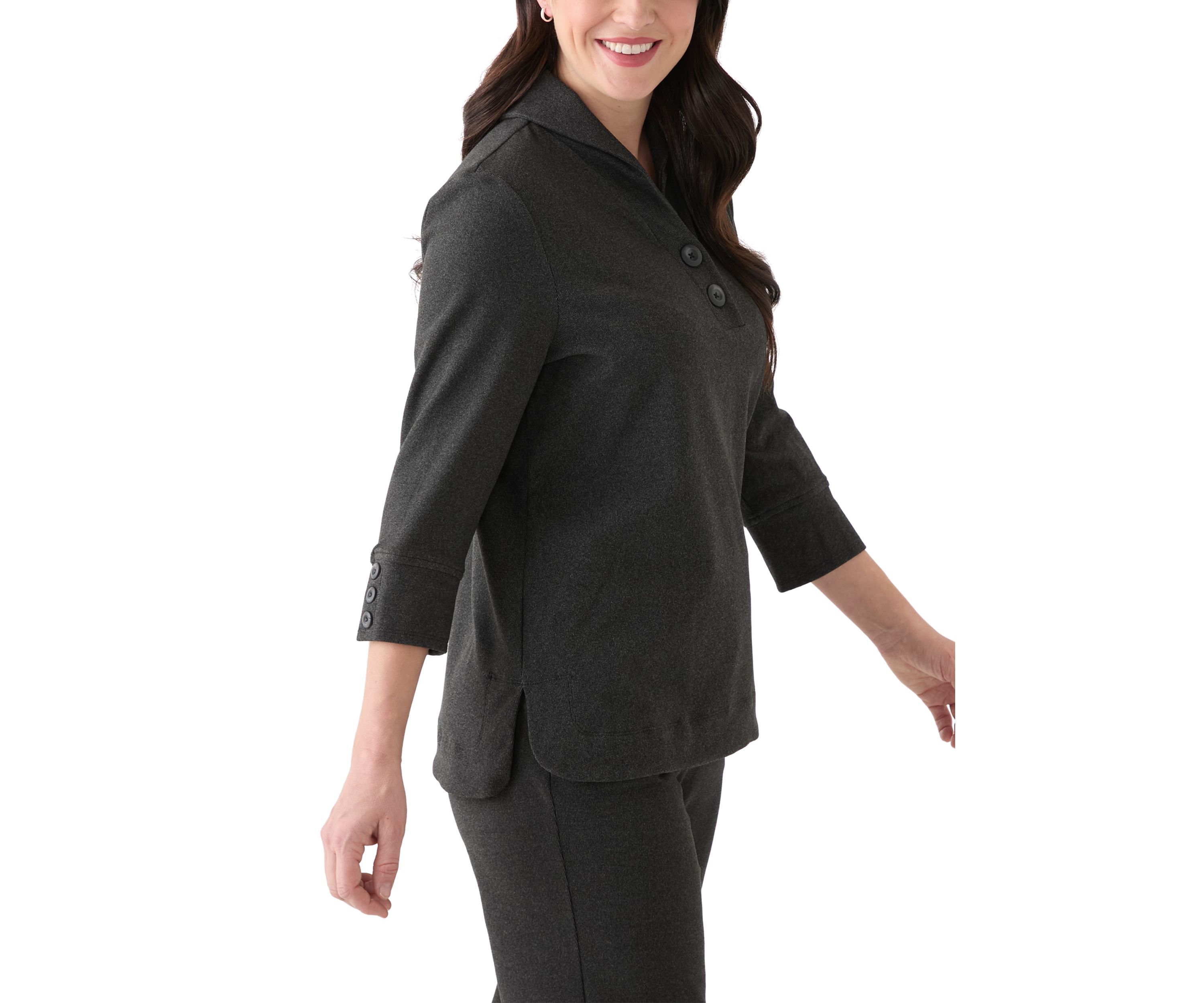 Womens Luxe Stretch Ribbed Pullover Sweater